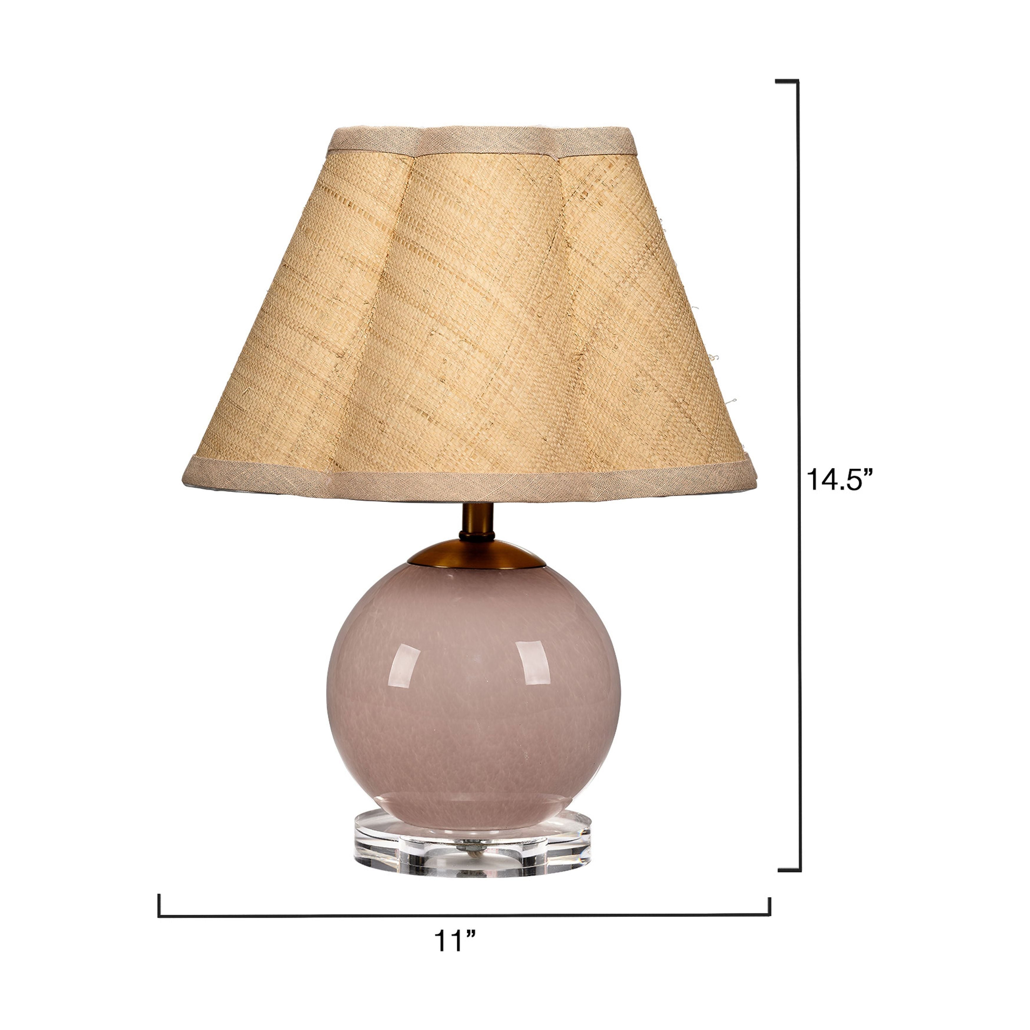 Dottie Blown Glass Table Lamp with Raffia Shade by Jamie Young