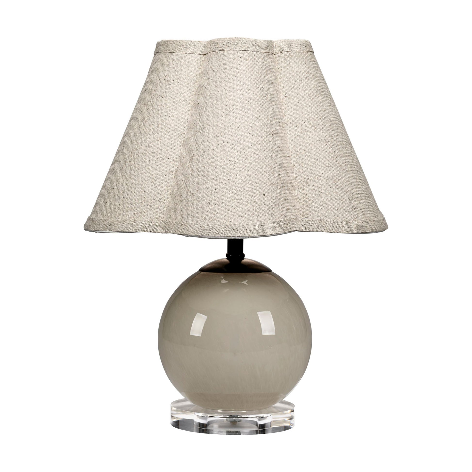 Dottie Blown Glass Table Lamp with Linen Shade, Taupe by Jamie Young