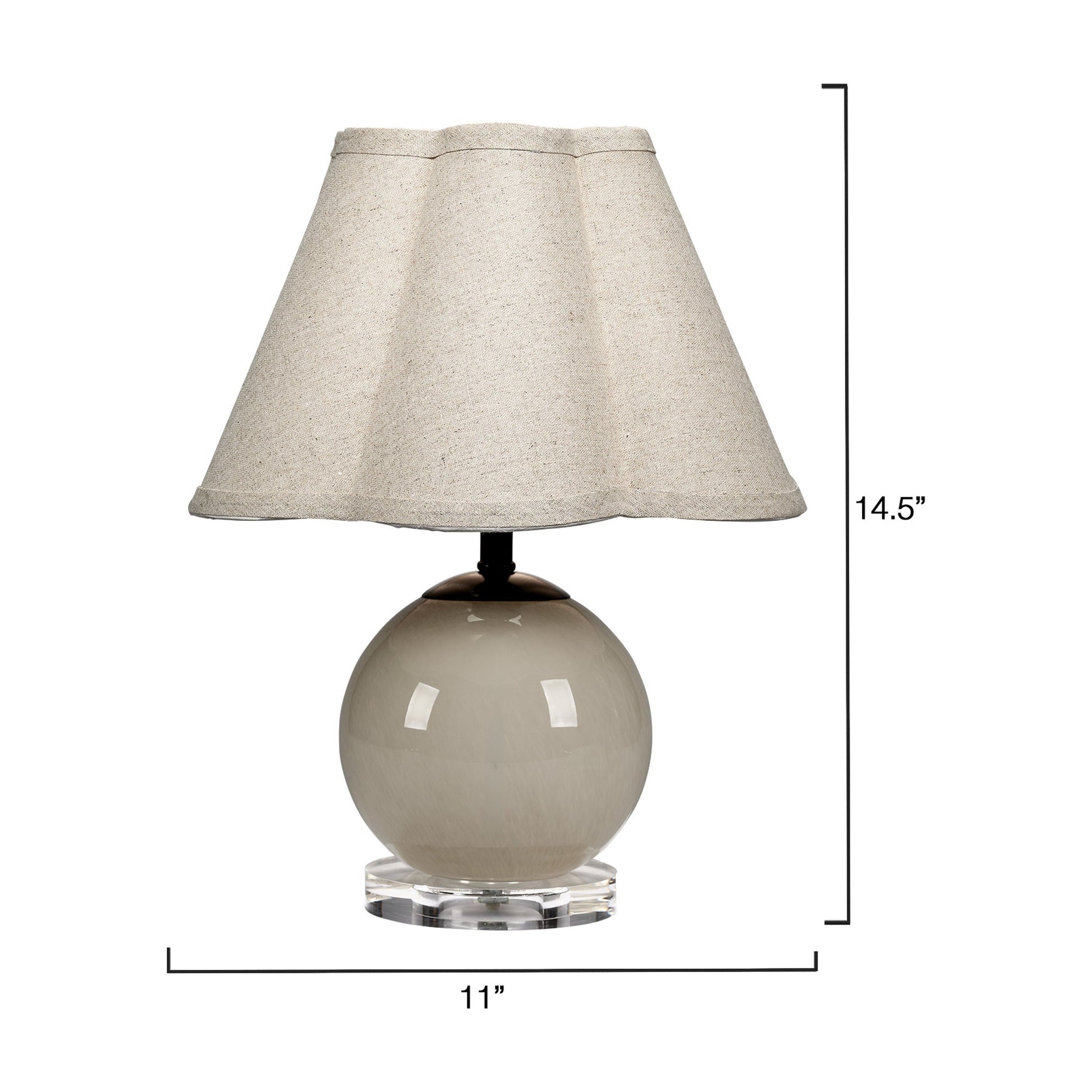 Dottie Blown Glass Table Lamp with Linen Shade, Taupe by Jamie Young