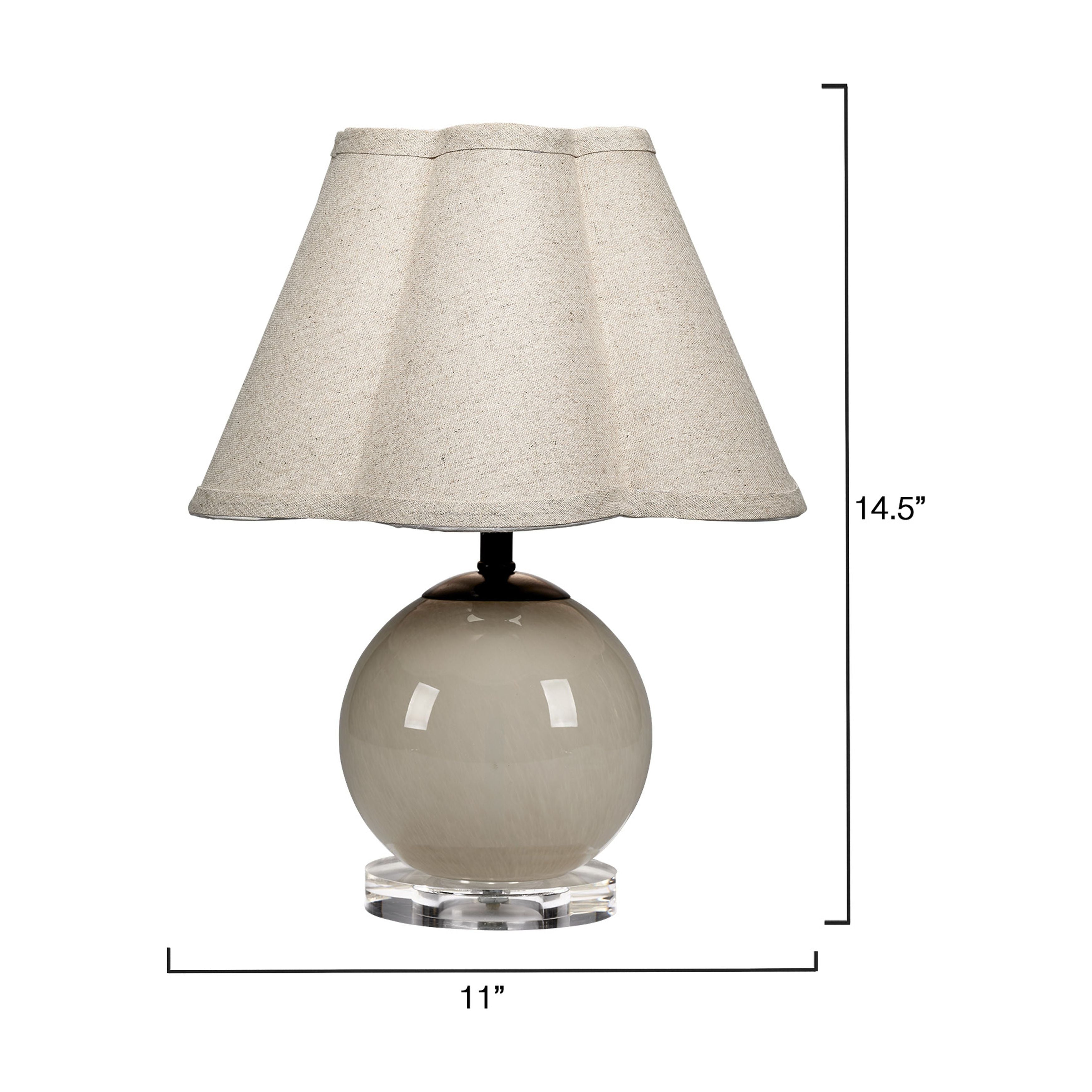 Dottie Blown Glass Table Lamp with Linen Shade, Taupe by Jamie Young