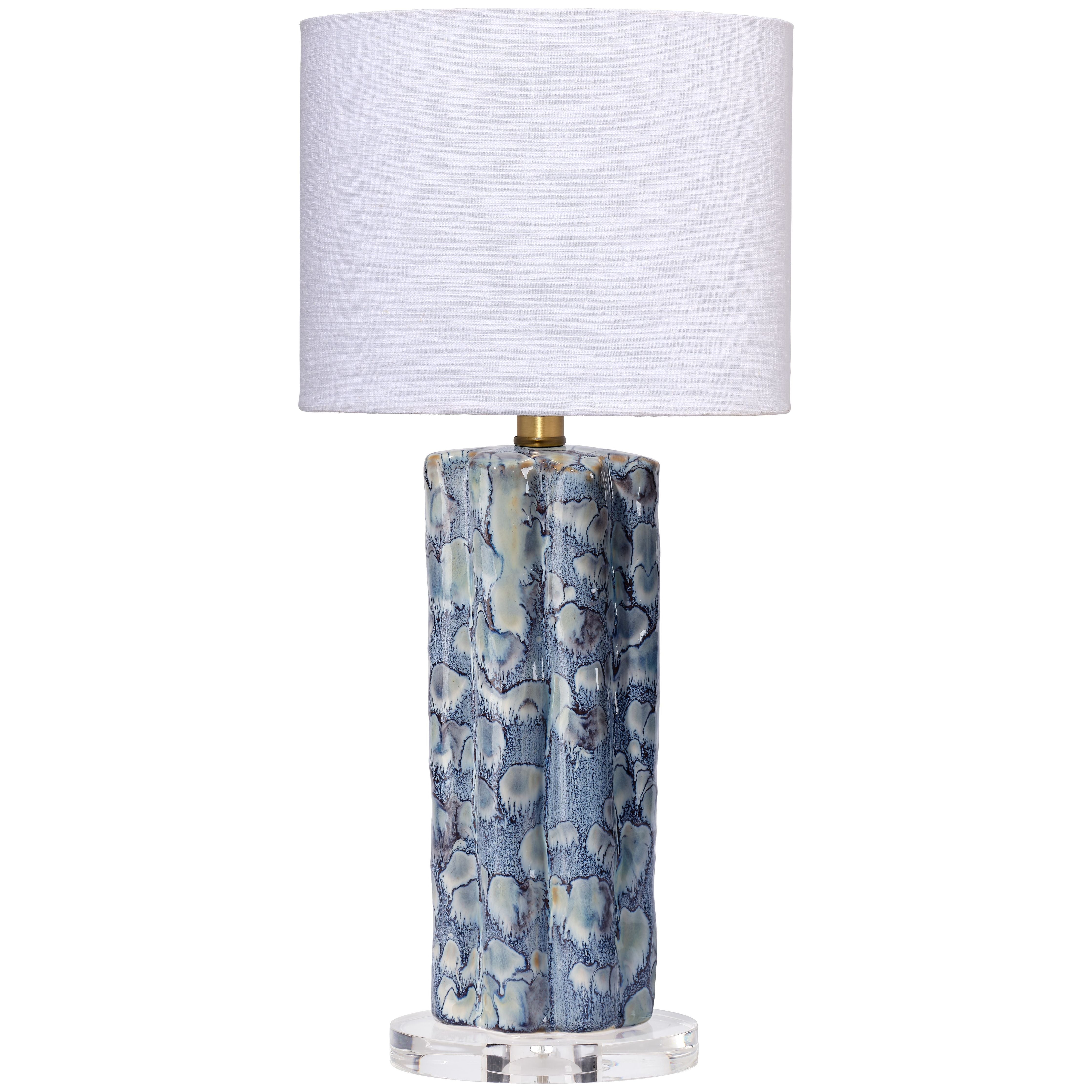 Flurry Ceramic Small Table Lamp with Linen Shade by Jamie Young