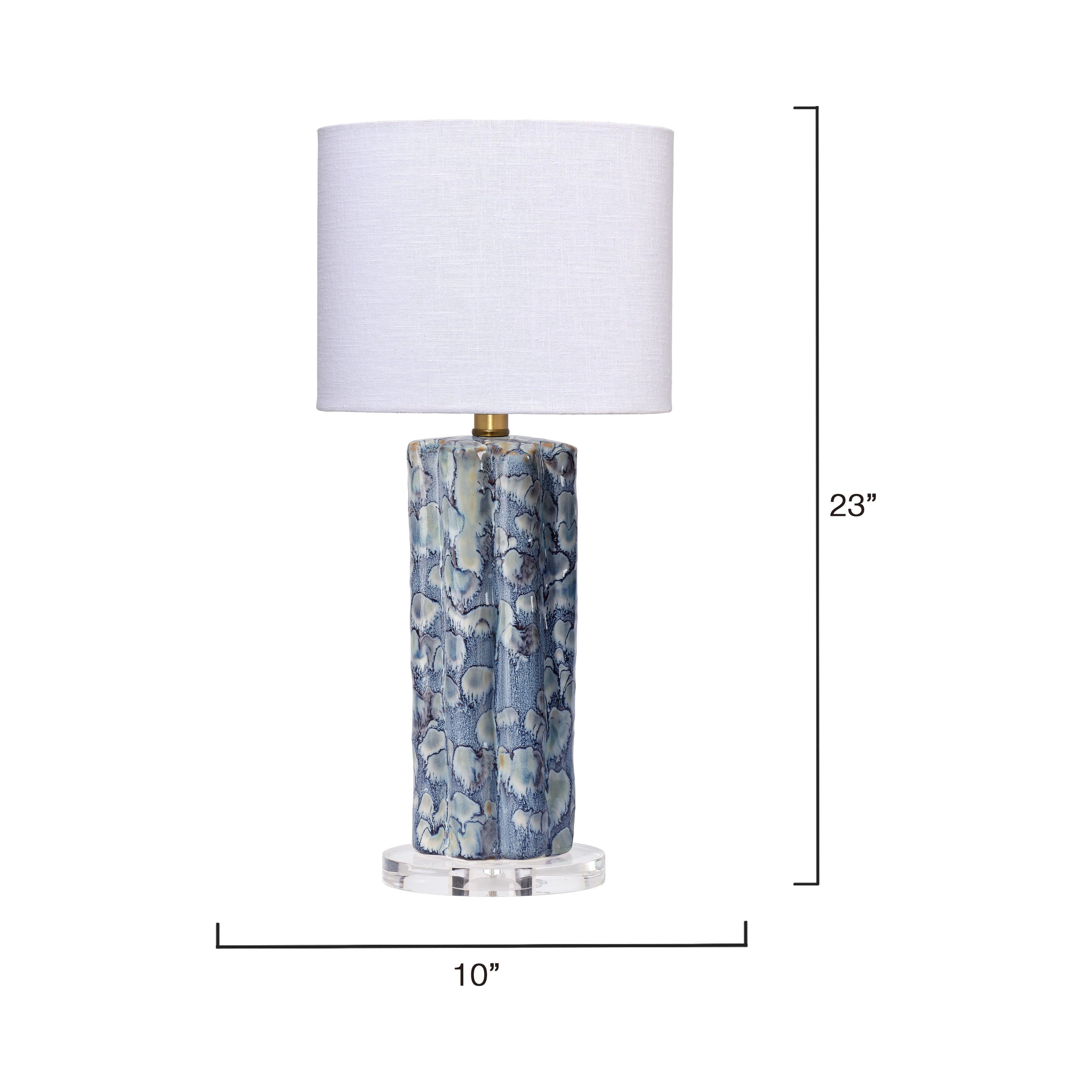 Flurry Ceramic Small Table Lamp with Linen Shade by Jamie Young
