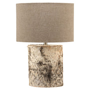 Forrester Birch Wood Table Lamp with Linen Shade by Jamie Young