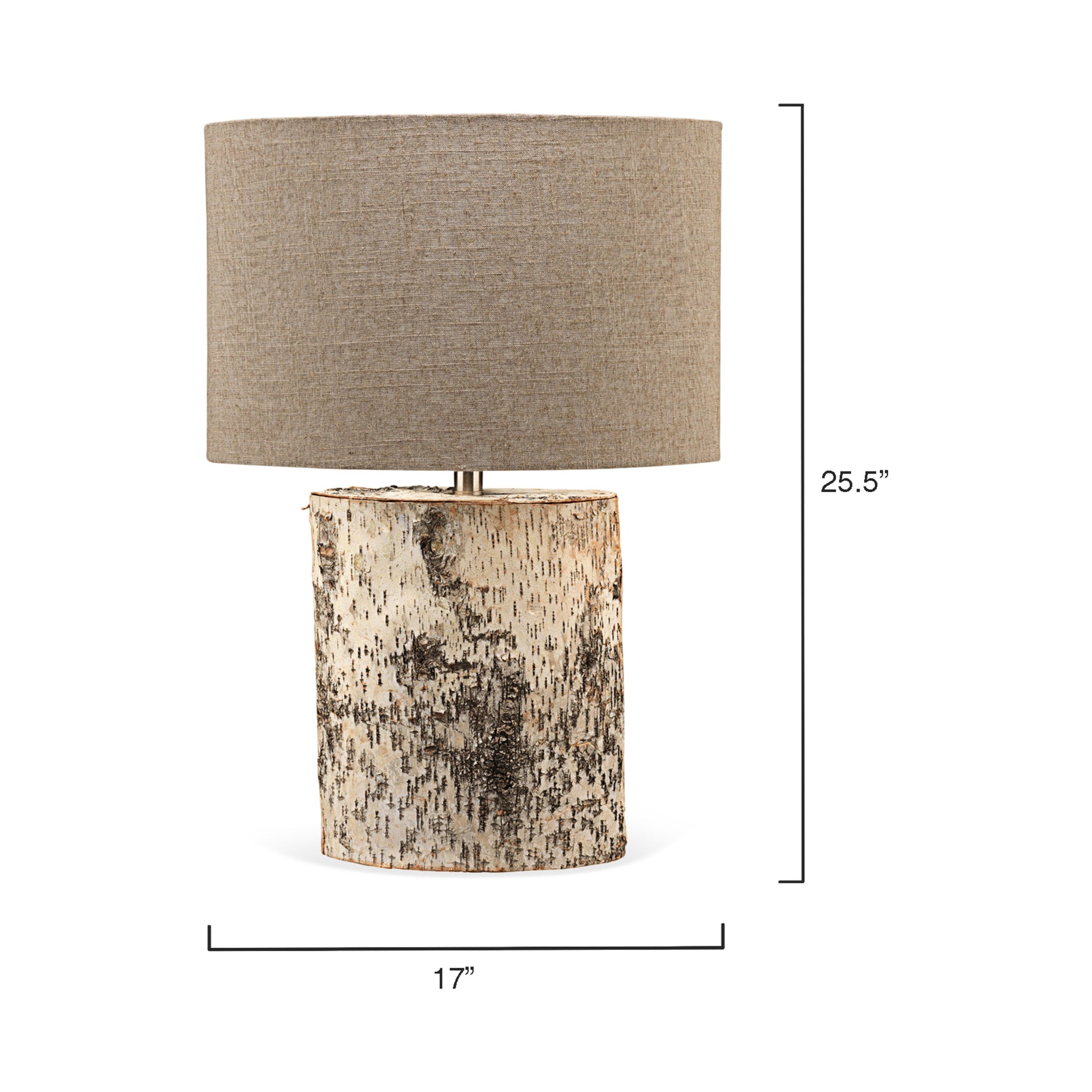 Forrester Birch Wood Table Lamp with Linen Shade by Jamie Young