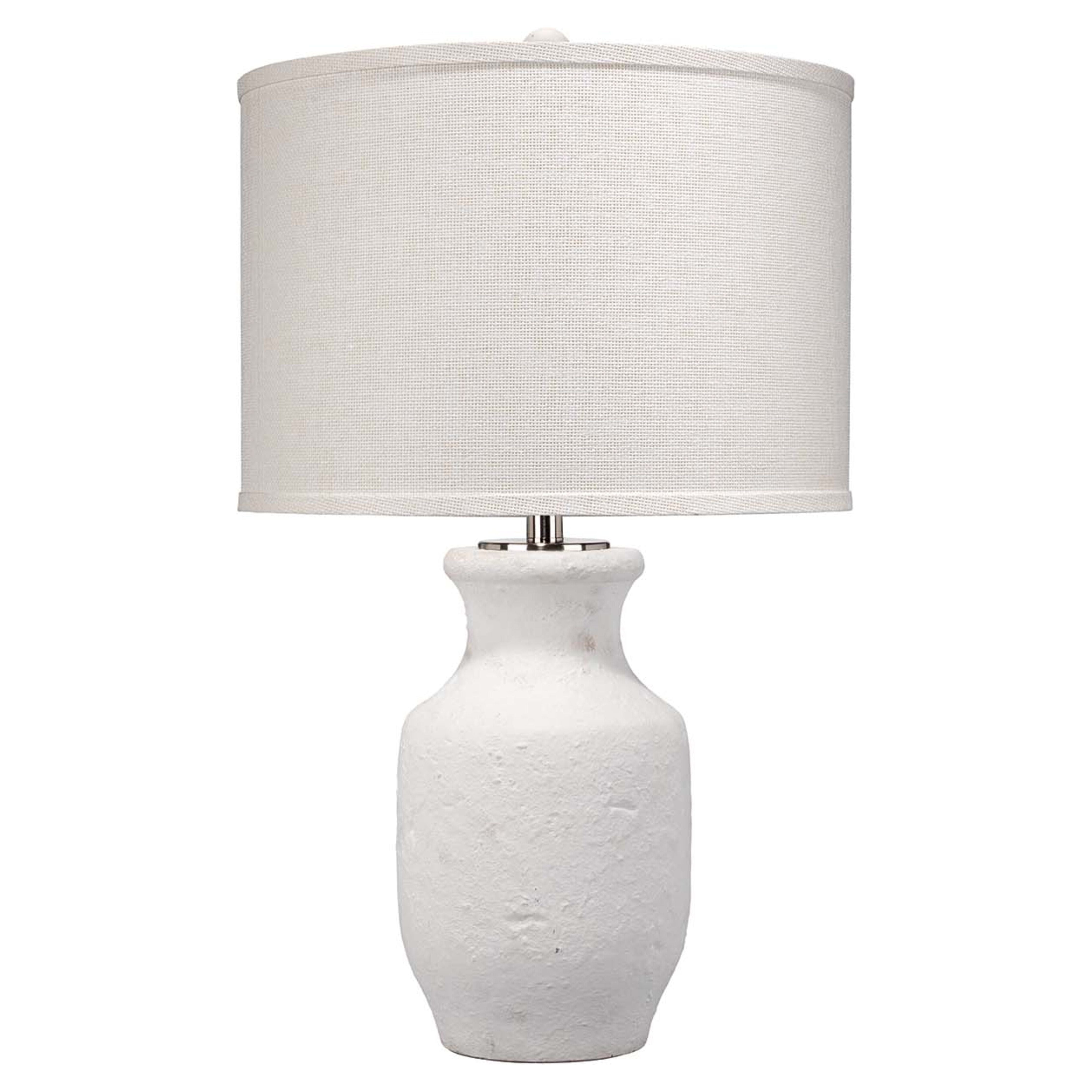 Gilbert Cement Table Lamp with Grasscloth Shade by Jamie Young