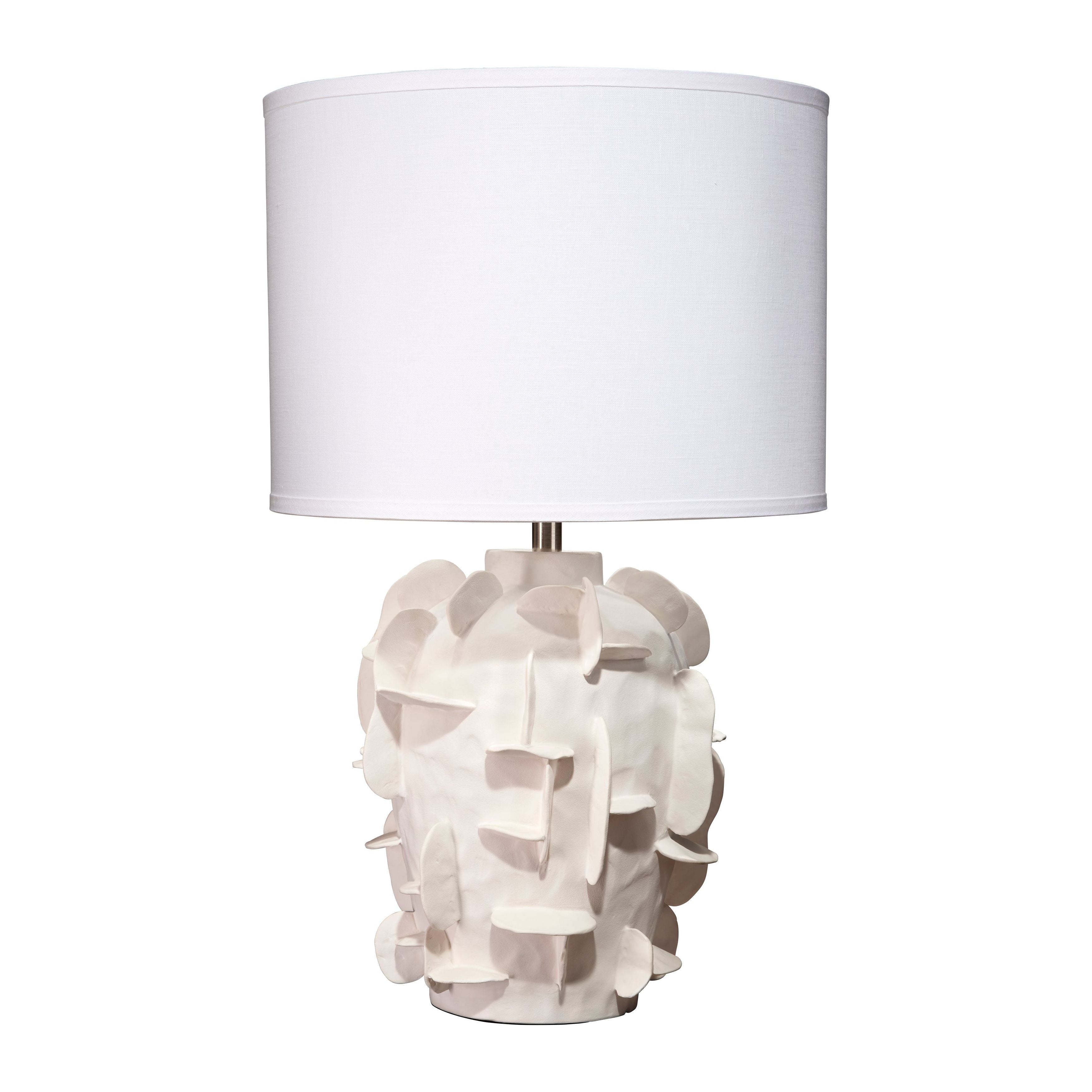 Helios Ceramic Table Lamp with Linen Shade White by Jamie Young