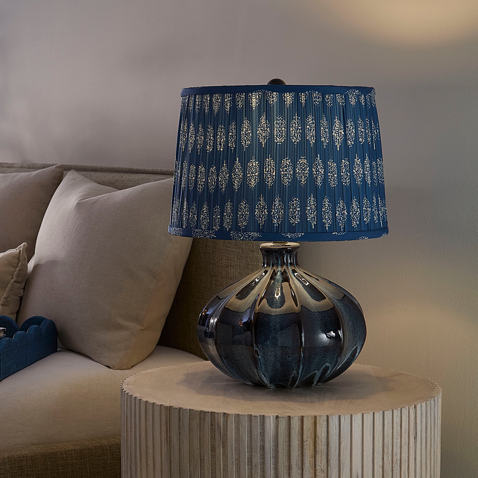 Hershey Ceramic Table Lamp with Cotton Shade by Jamie Young