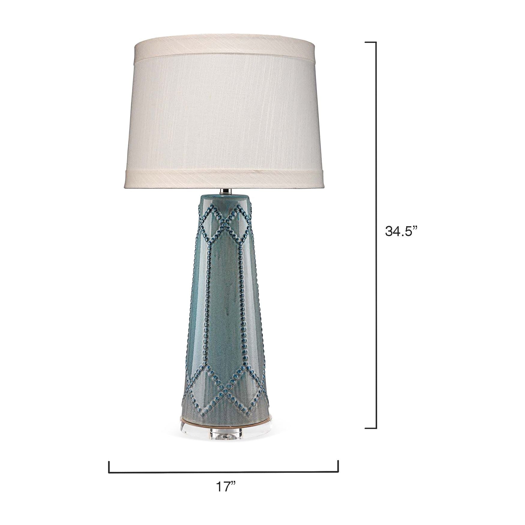 Hobnail Ceramic Table Lamp with Linen Shade by Jamie Young