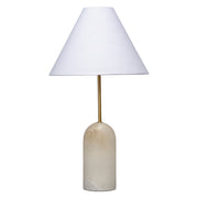 Holt Alabaster Table Lamp with Linen Shade by Jamie Young