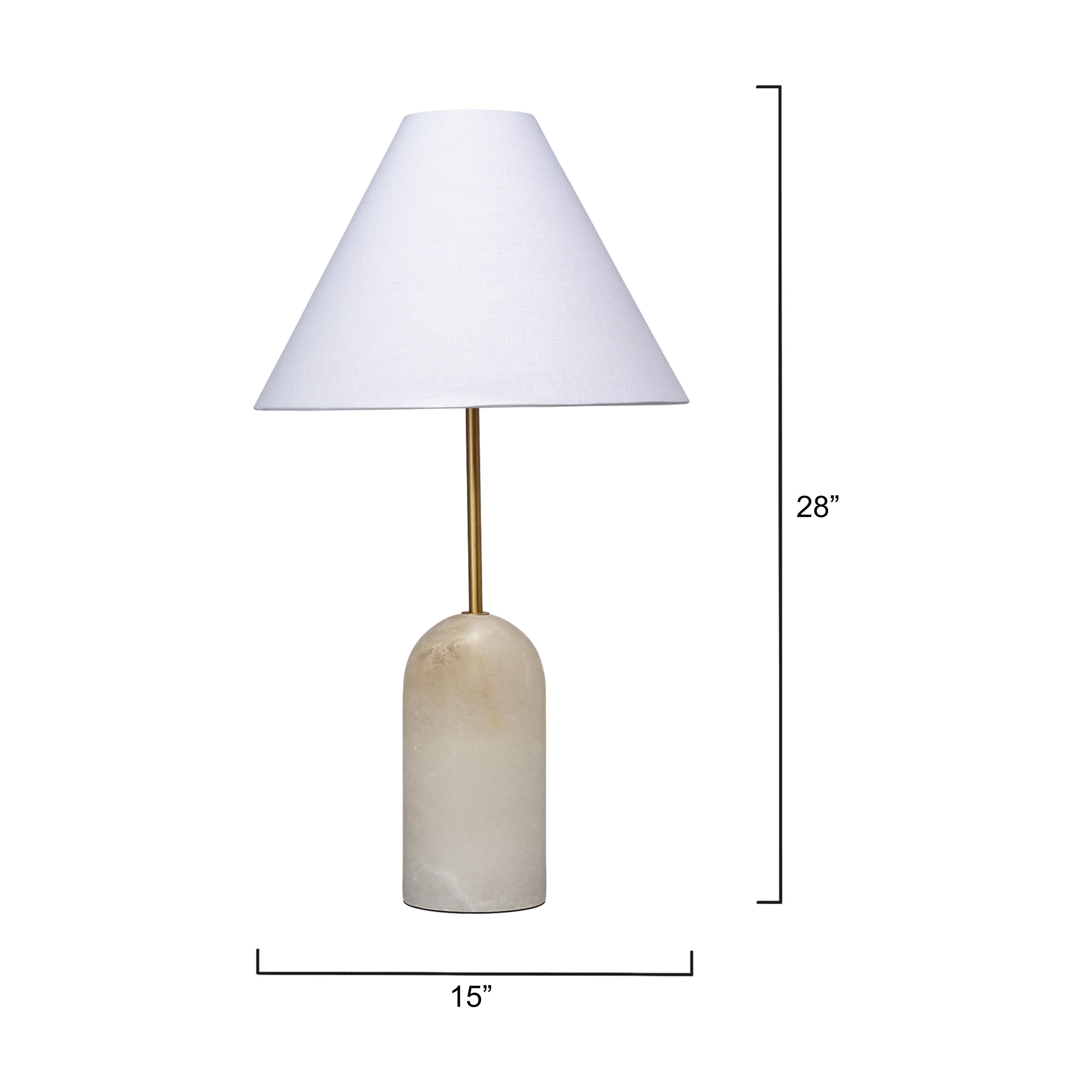 Holt Alabaster Table Lamp with Linen Shade by Jamie Young