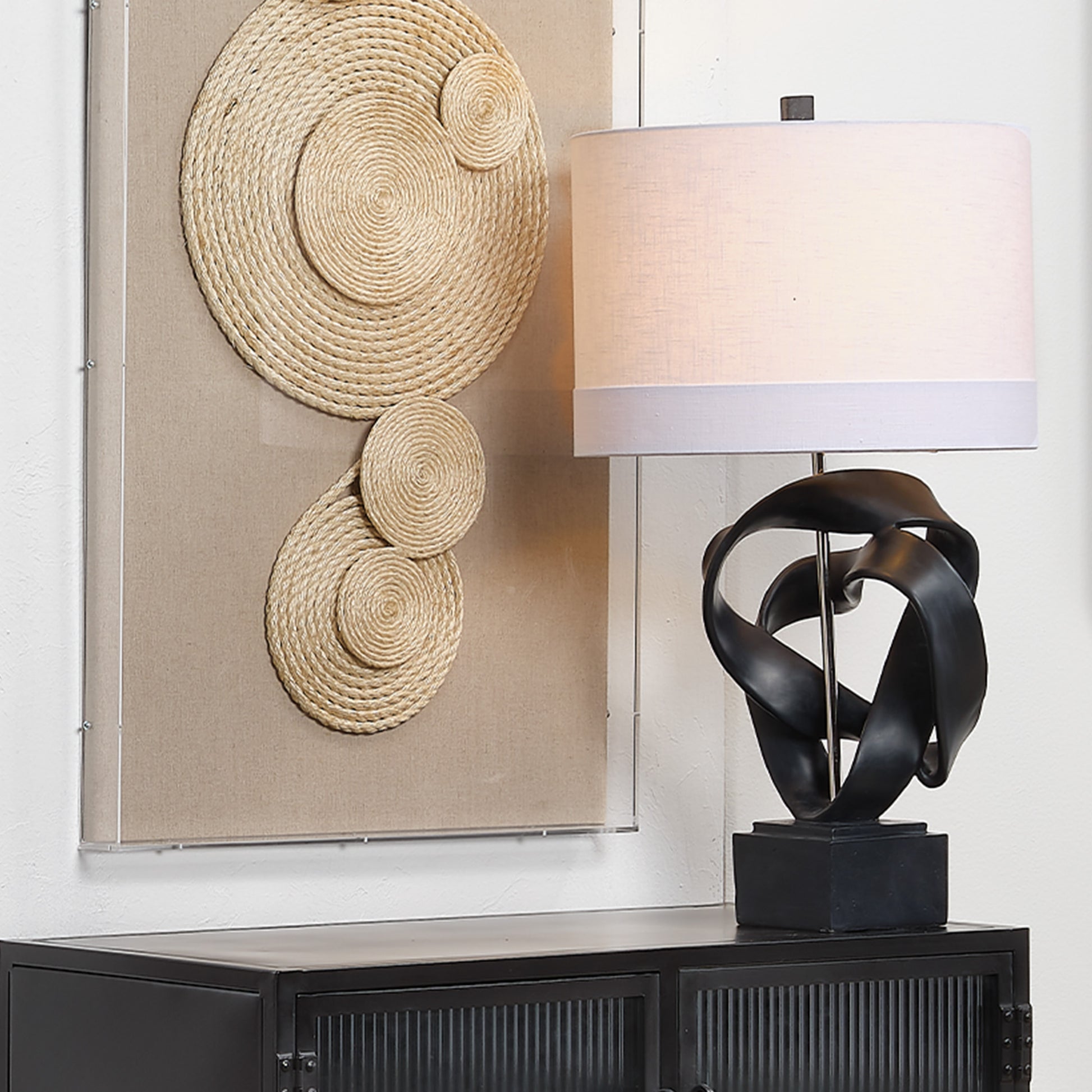 Intertwined Table Lamp with Linen Shade by Jamie Young