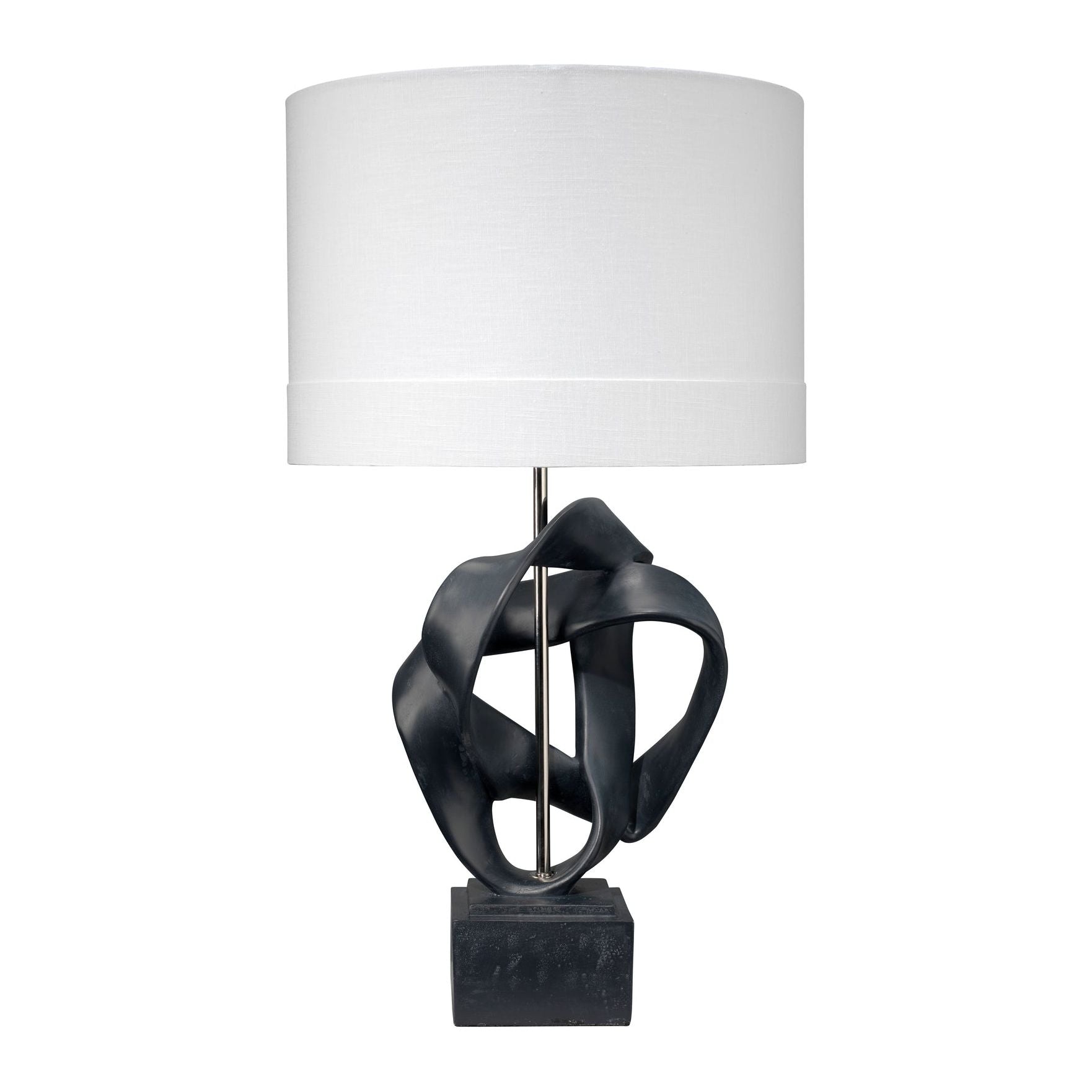Intertwined Table Lamp with Linen Shade Black by Jamie Young