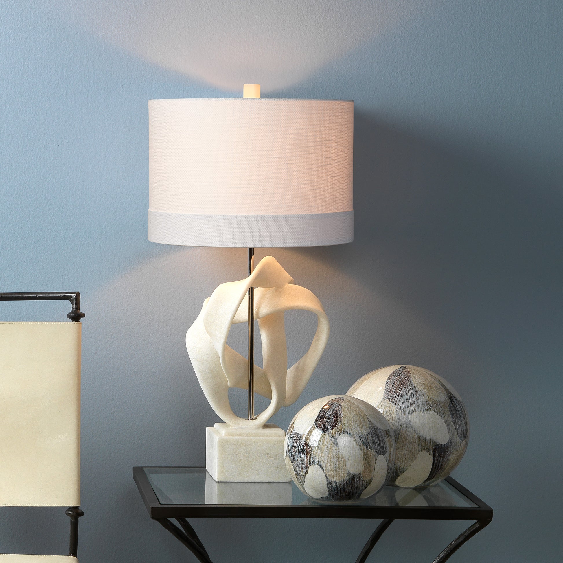 Intertwined Table Lamp with Linen Shade by Jamie Young