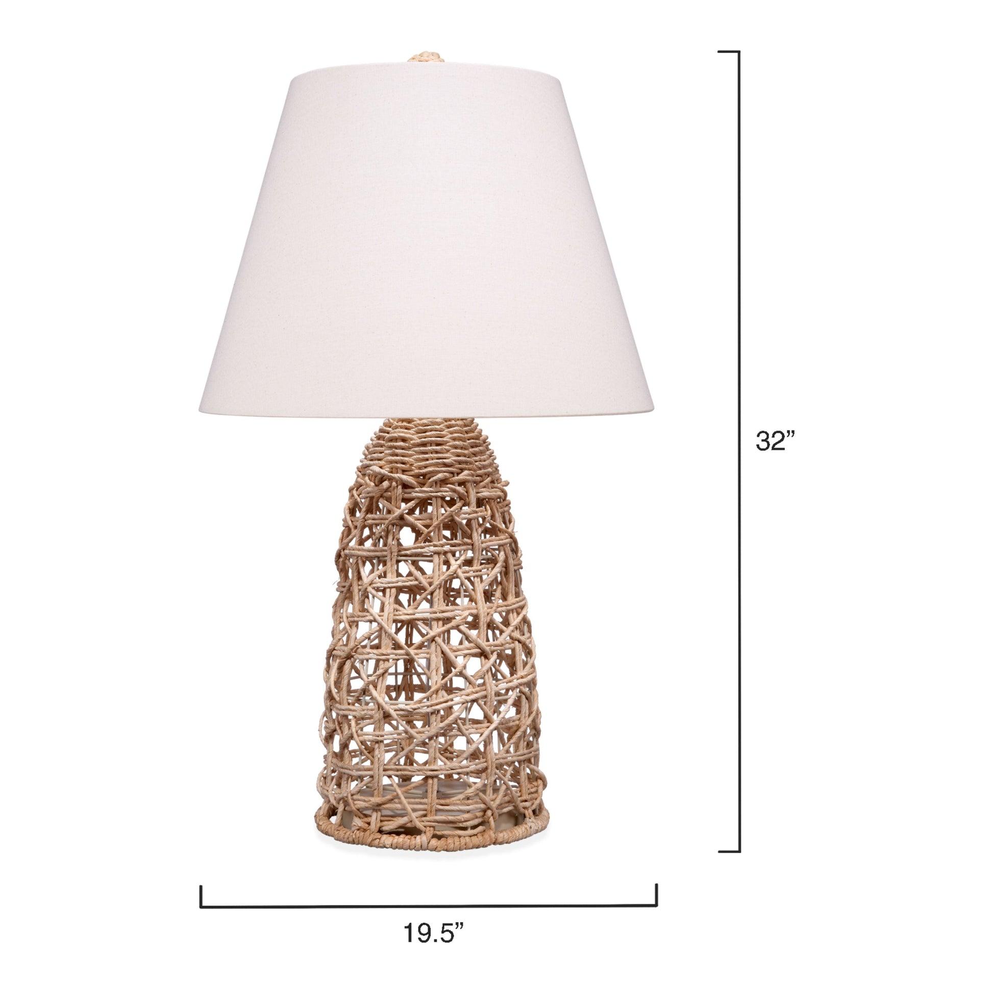 Kauai Rope Table Lamp with Linen Shade by Jamie Young