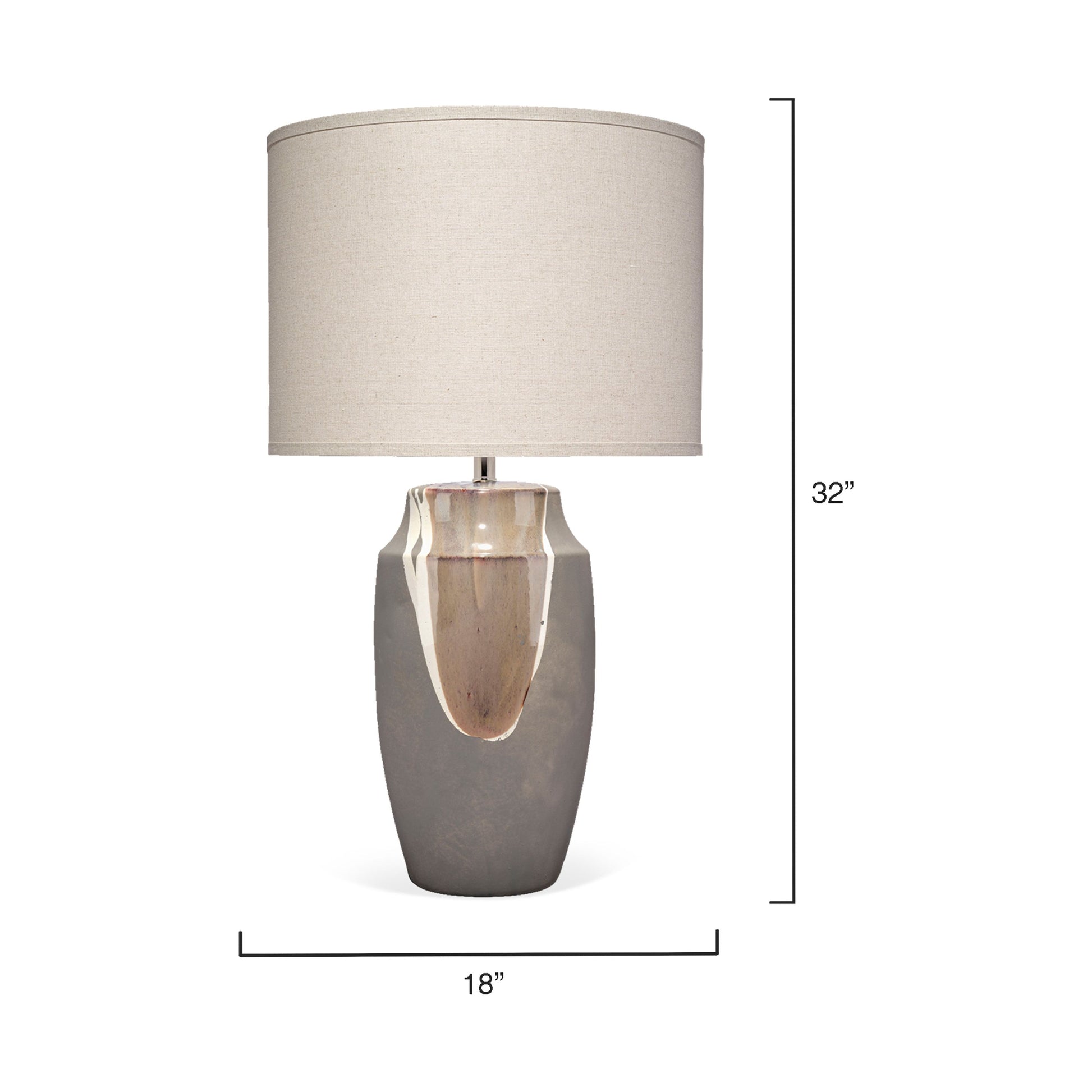 Landslide Ceramic Table Lamp with Linen Shade by Jamie Young