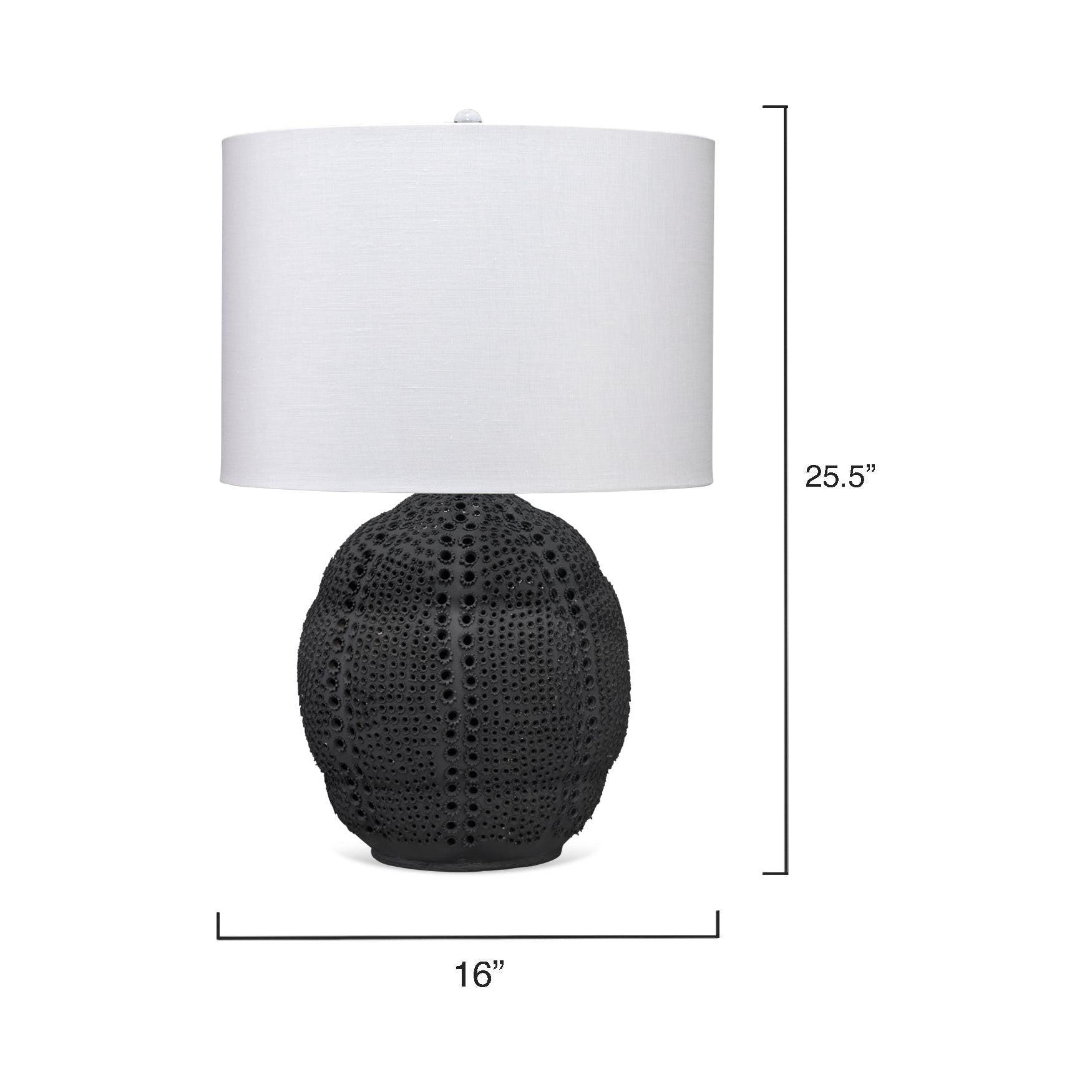 Lunar Polyresin Table Lamp with Linen Shade by Jamie Young