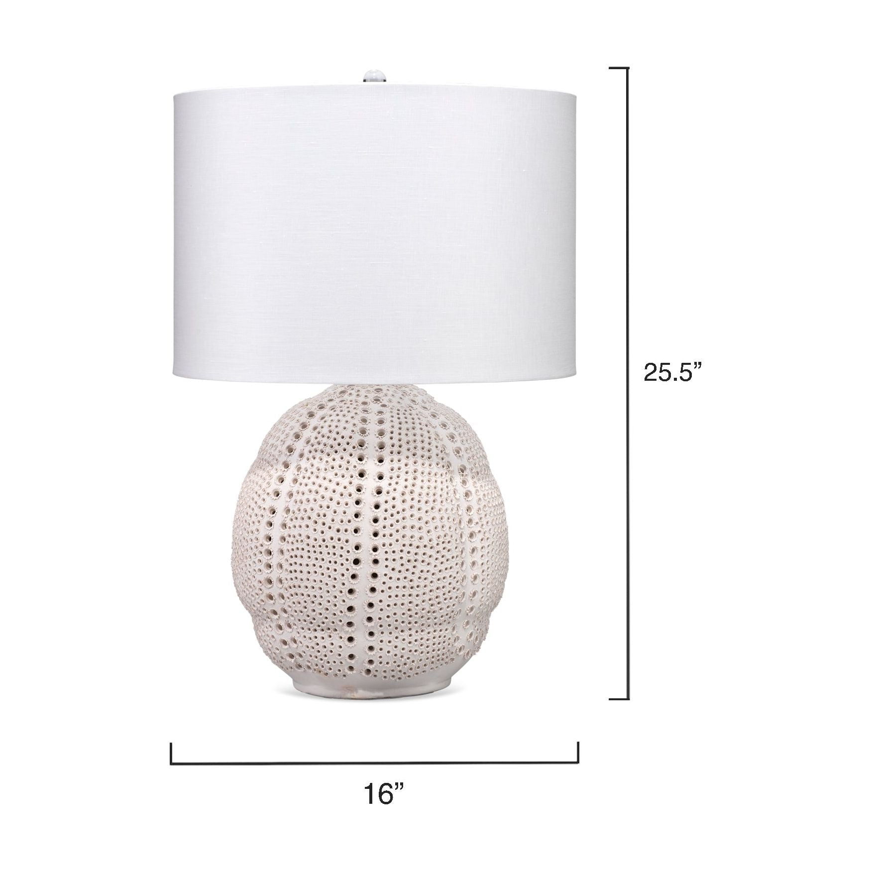 Lunar Polyresin Table Lamp with Linen Shade by Jamie Young