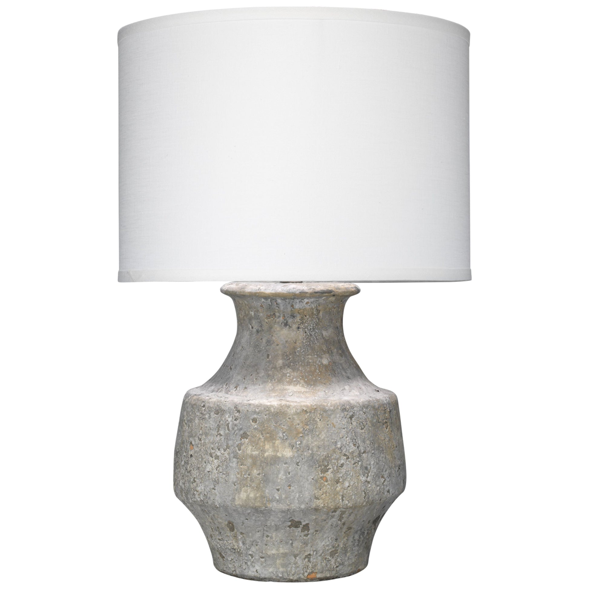 Masonry Ceramic Table Lamp with Linen Shade, Grey by Jamie Young