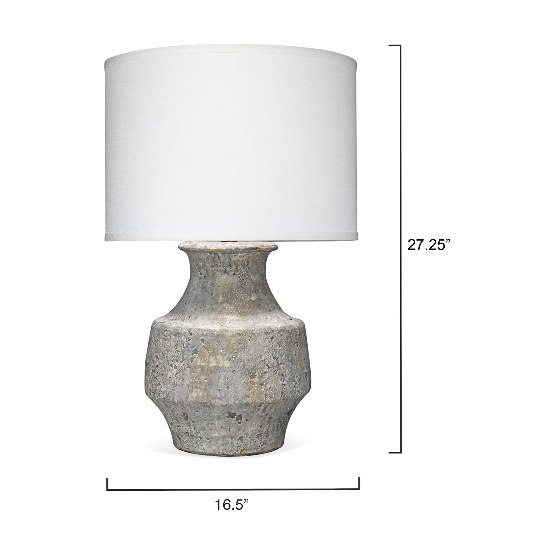 Masonry Ceramic Table Lamp with Linen Shade, Grey by Jamie Young