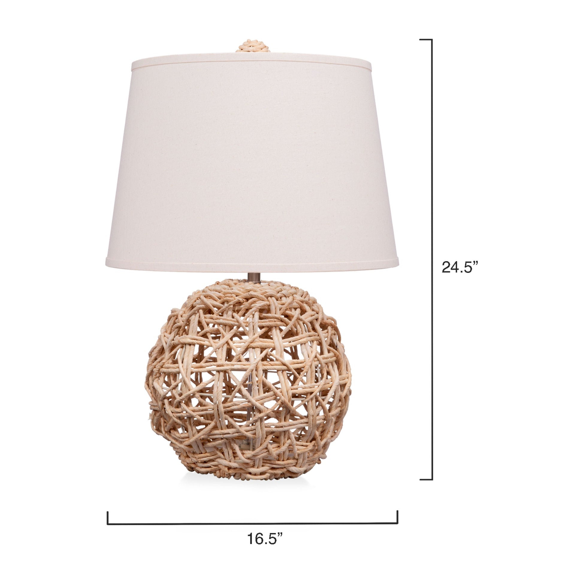 Maui Rope Table Lamp with Linen Shade by Jamie Young