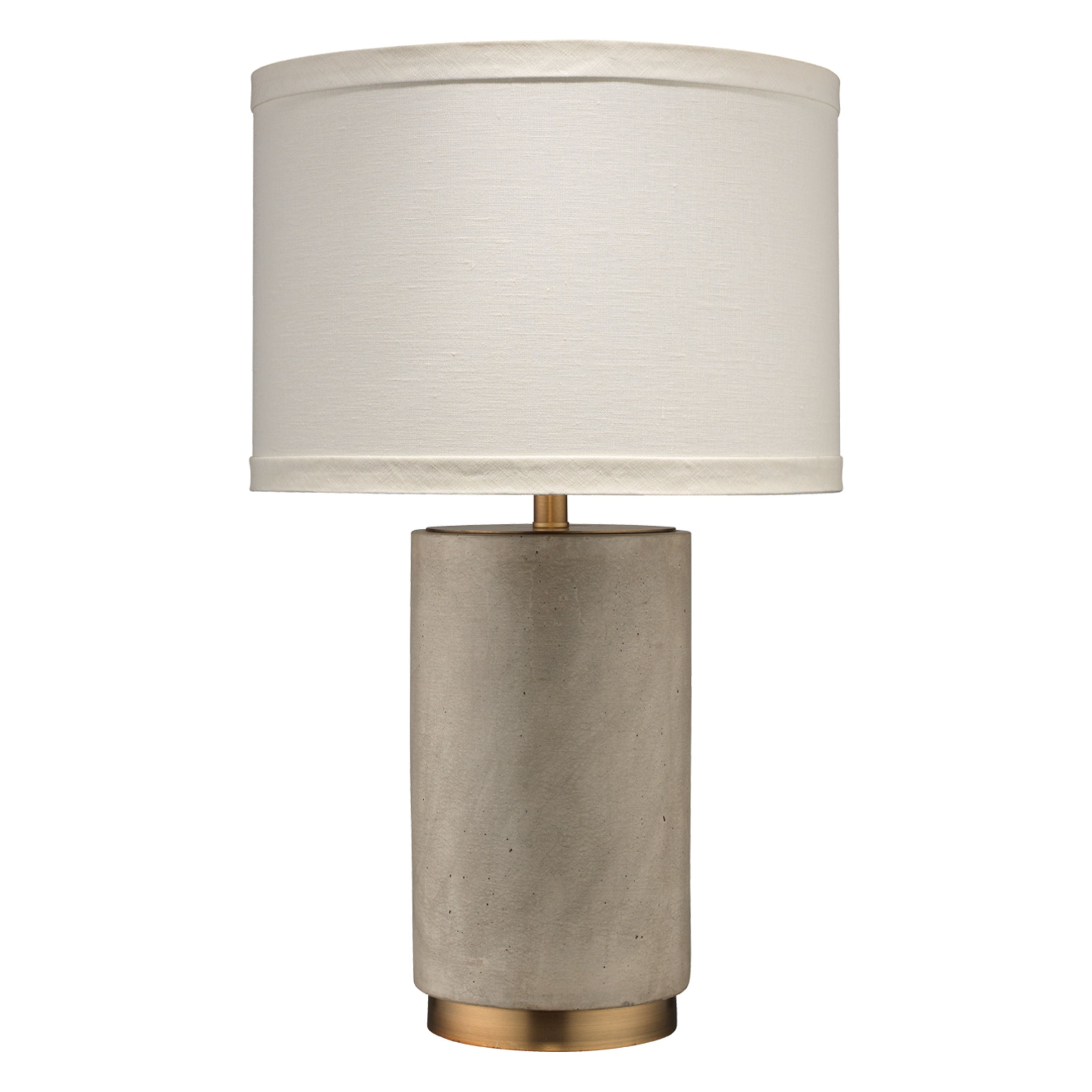 Mortar Cement Table Lamp with Linen Shade by Jamie Young