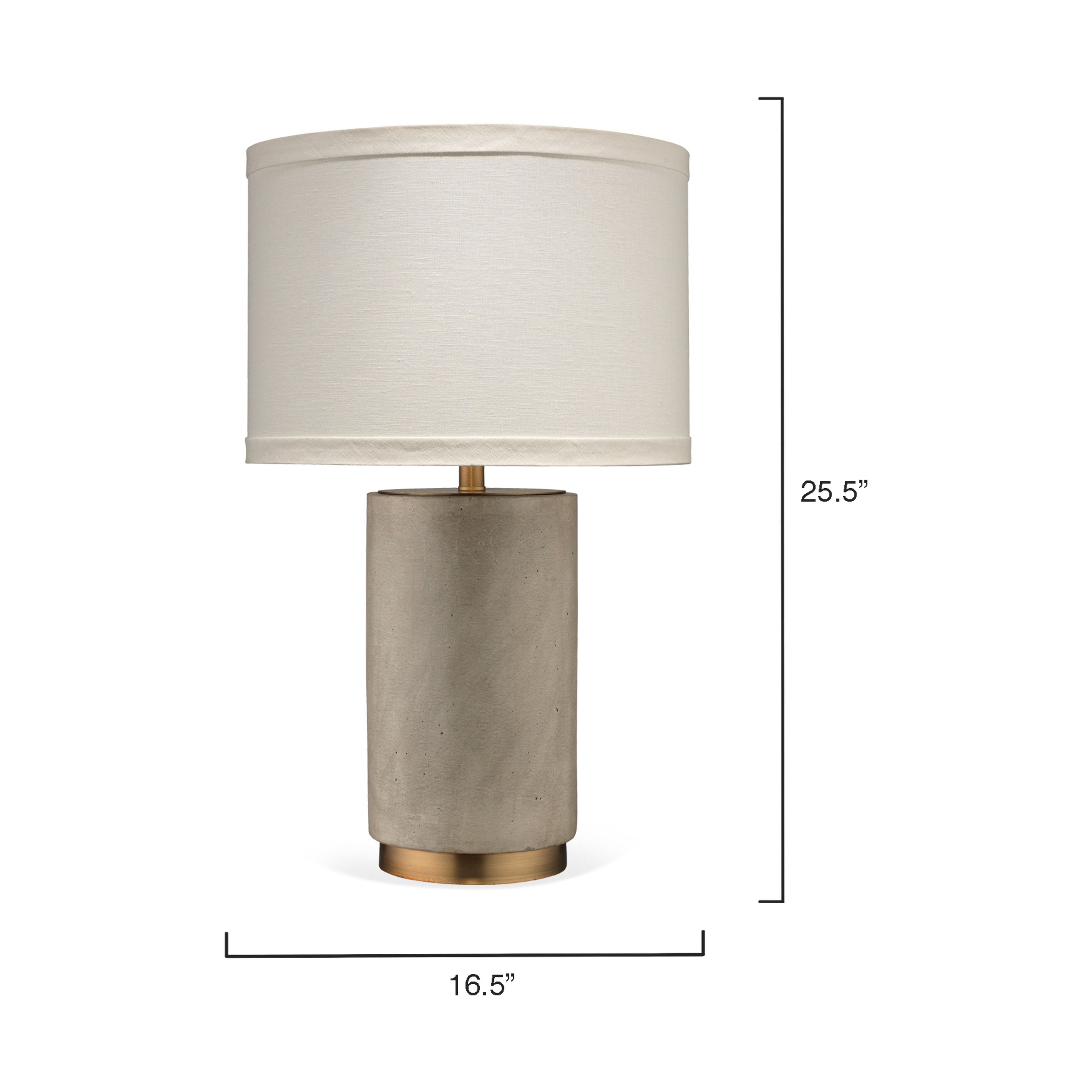Mortar Cement Table Lamp with Linen Shade by Jamie Young