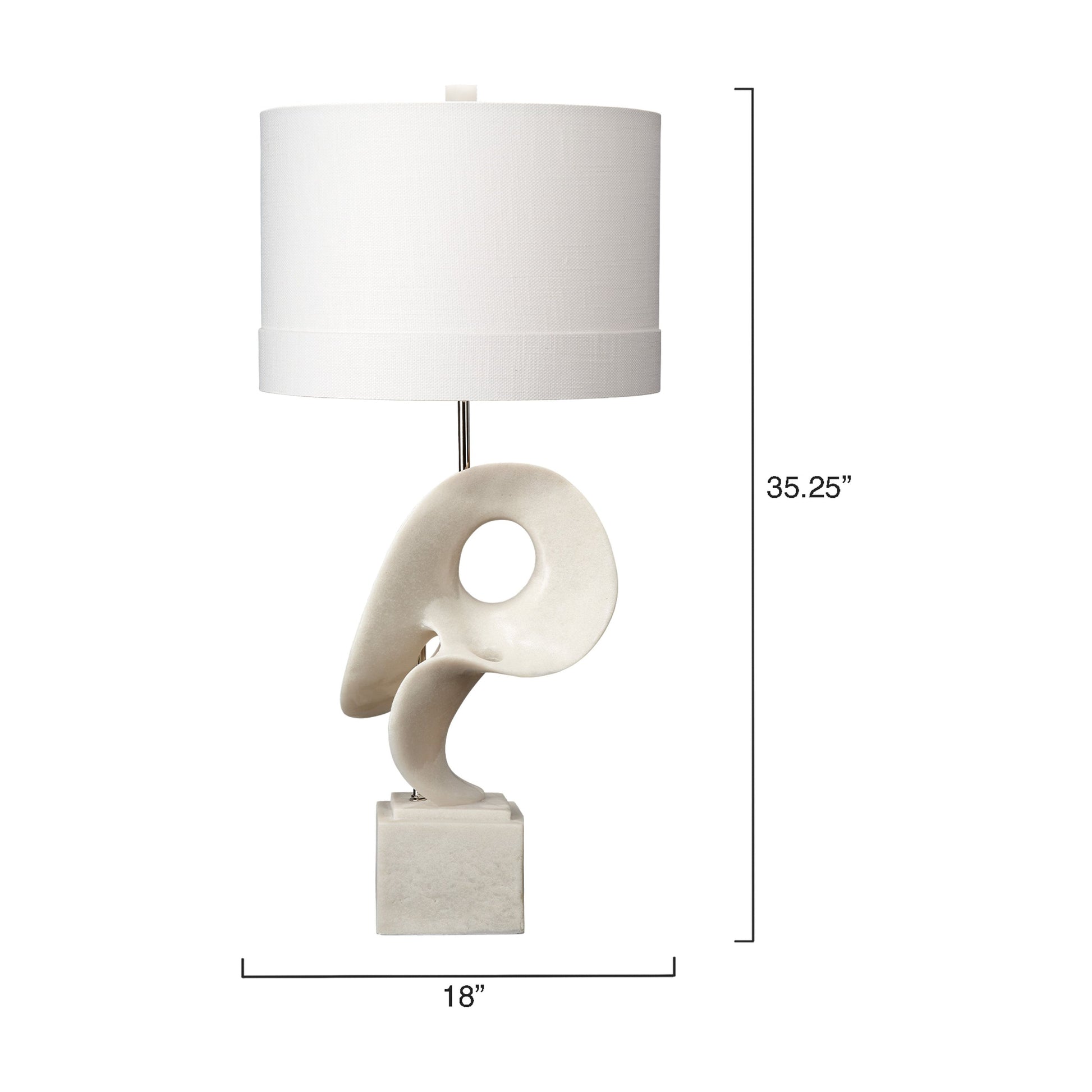 Obscure Table Lamp with Linen Shade, White by Jamie Young