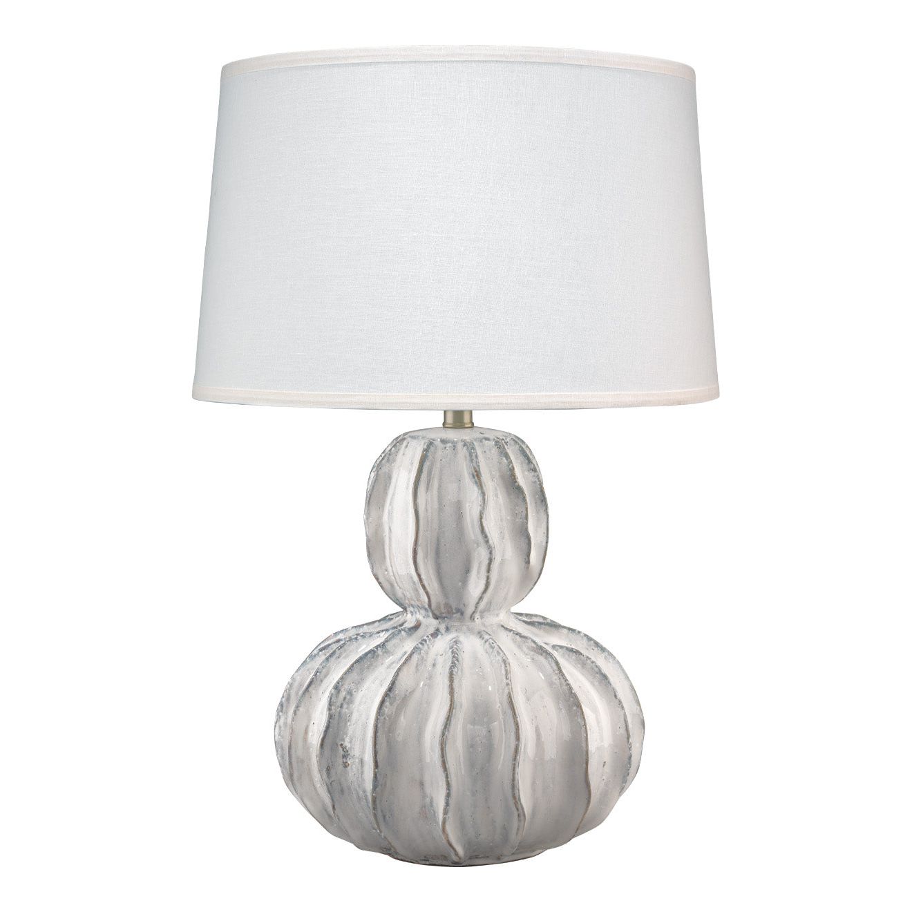 Oceane Gourd Ceramic Table Lamp with Linen Shade by Jamie Young