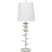 Petals Gesso Table Lamp with Linen Shade by Jamie Young
