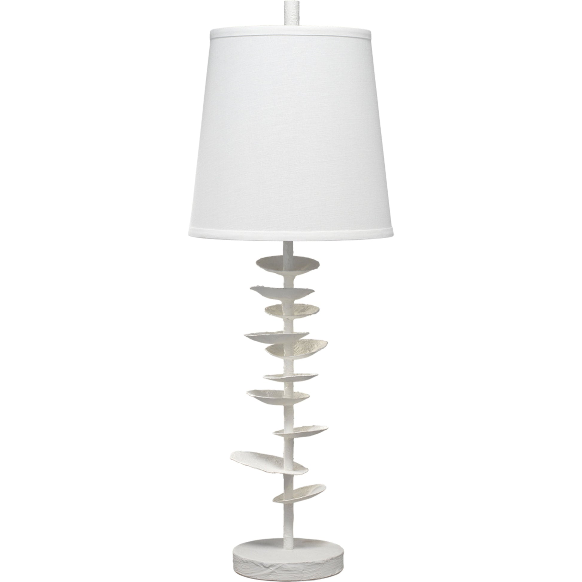 Petals Gesso Table Lamp with Linen Shade by Jamie Young