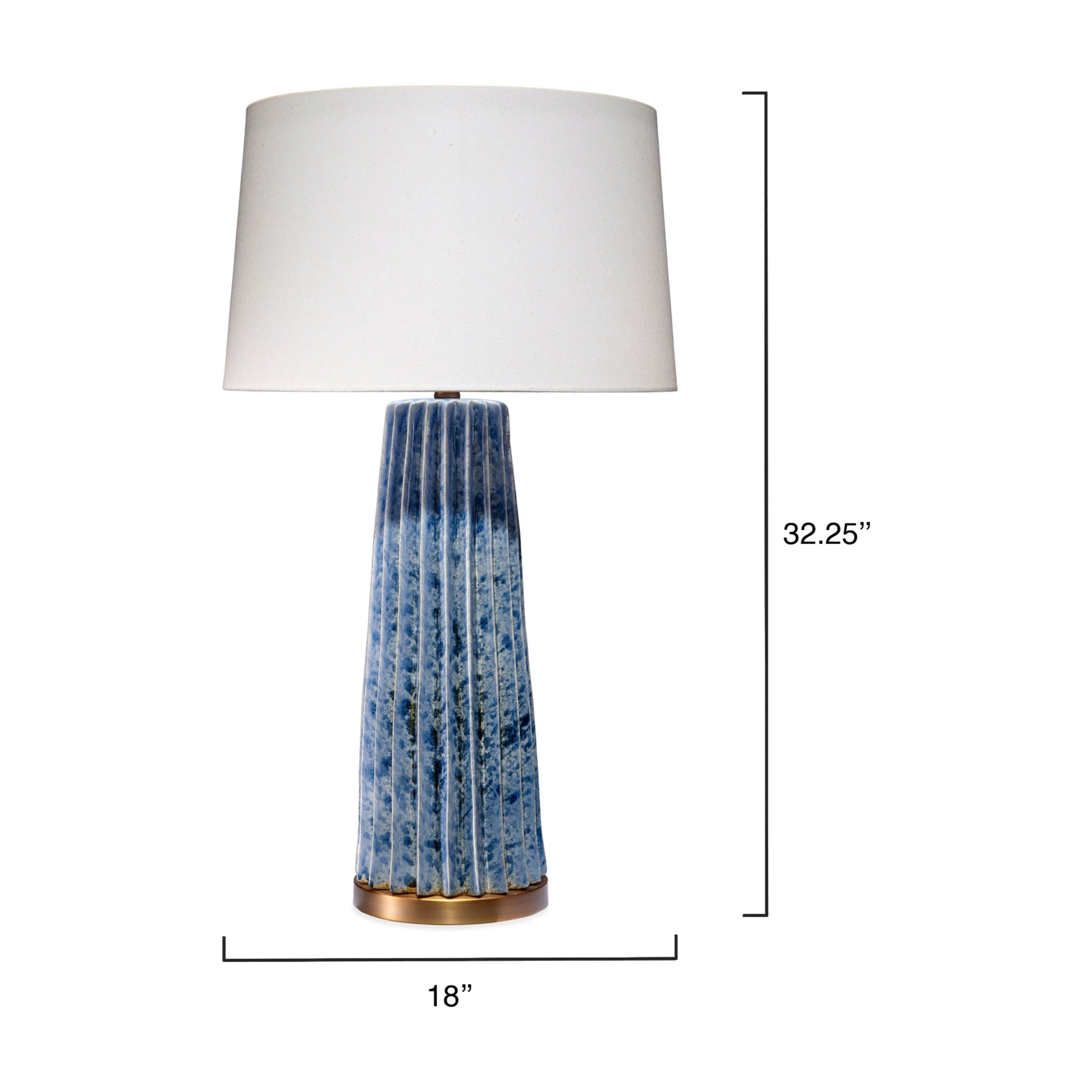 Pleated Ceramic Table Lamp with Linen Shade by Jamie Young