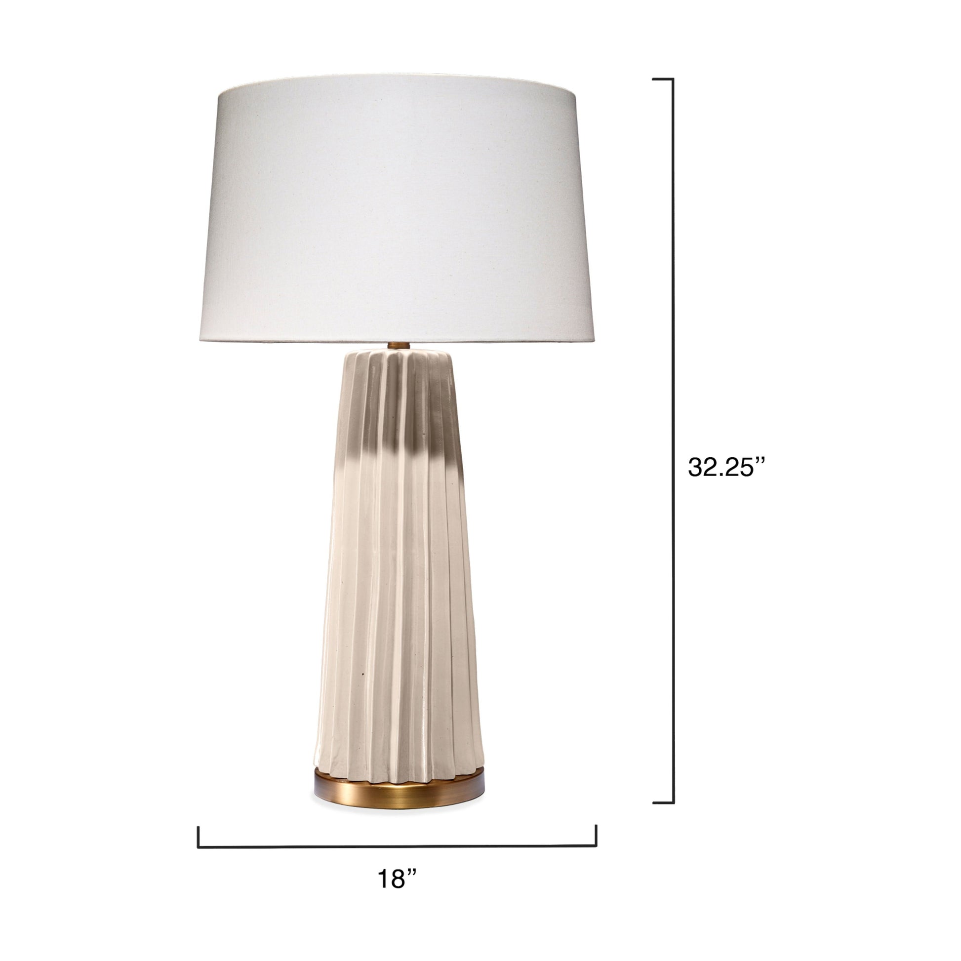 Pleated Ceramic Table Lamp with Linen Shade by Jamie Young