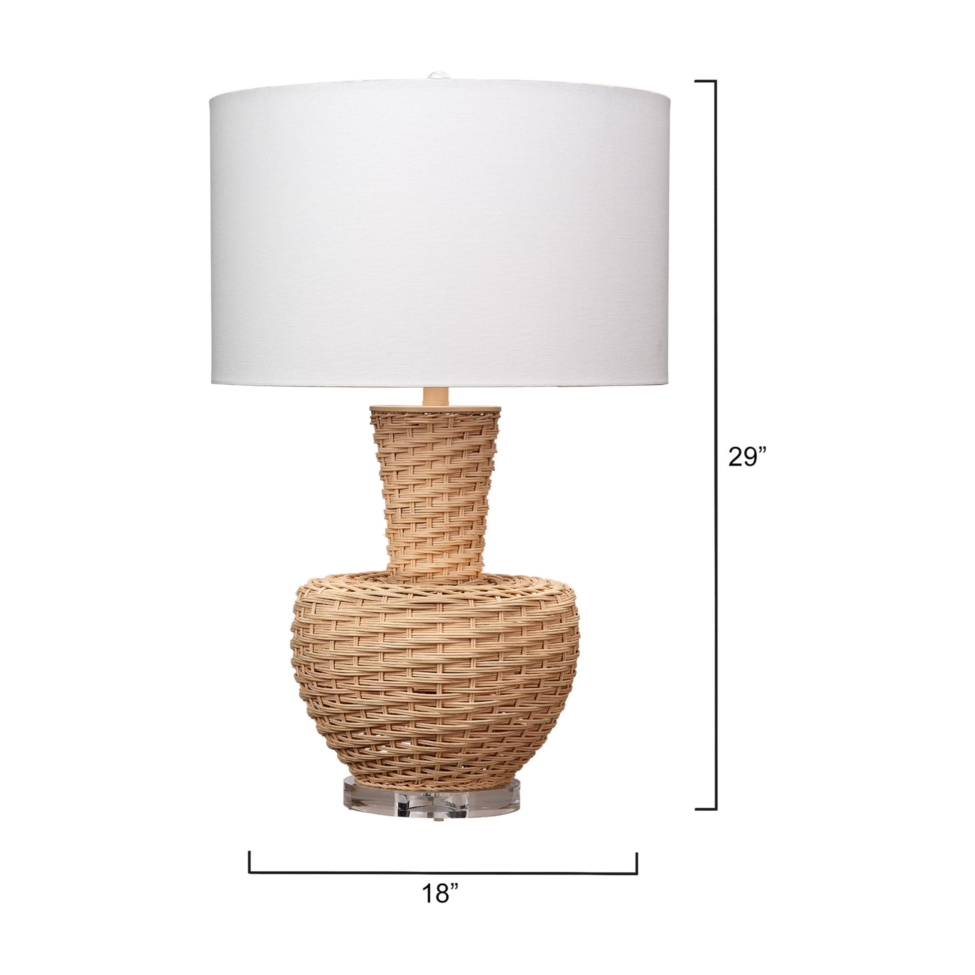 Portobello Rattan Table Lamp with Linen Shade by Jamie Young