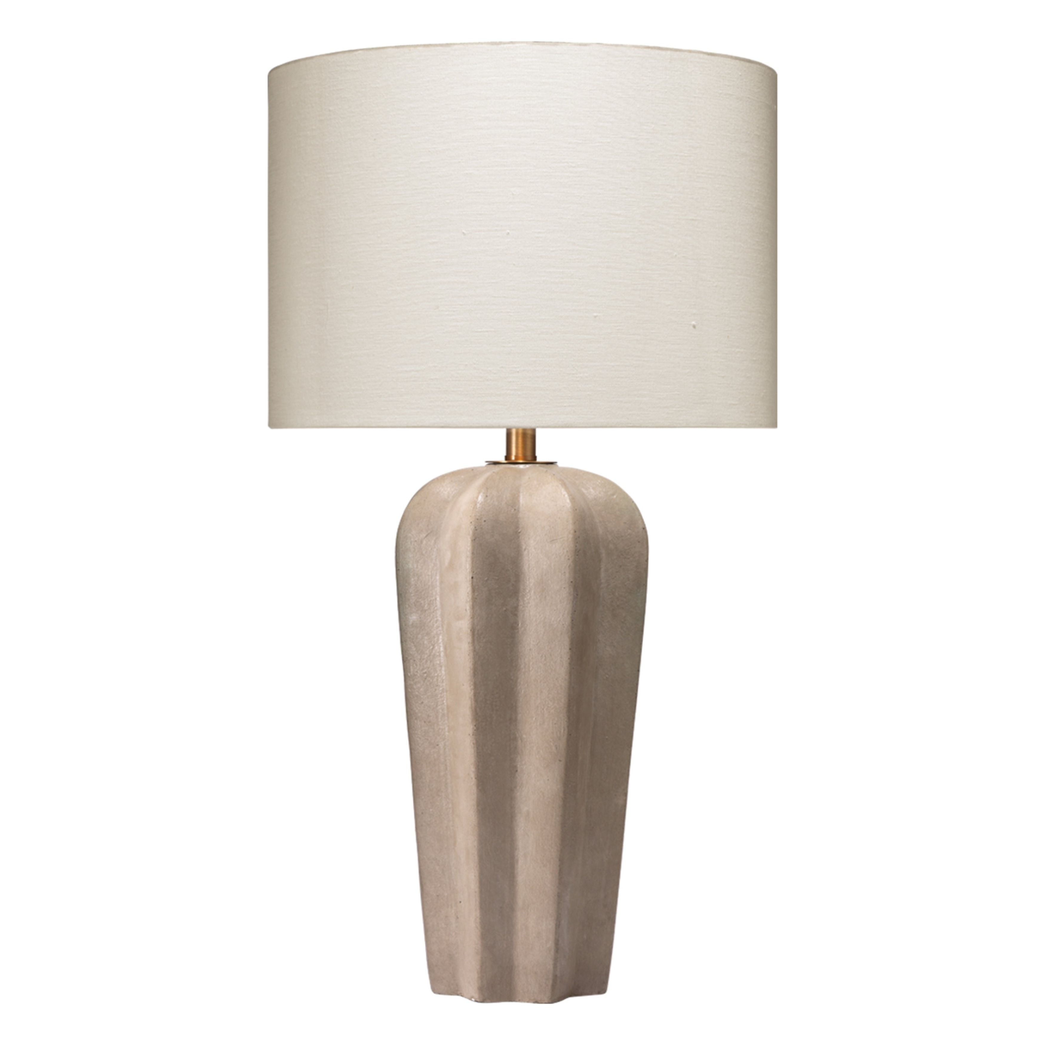 Regal Cement Table Lamp with Linen Shade by Jamie Young