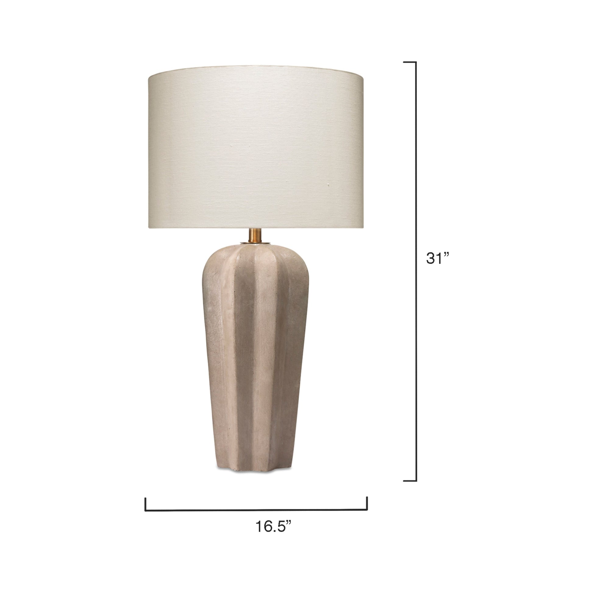 Regal Cement Table Lamp with Linen Shade by Jamie Young