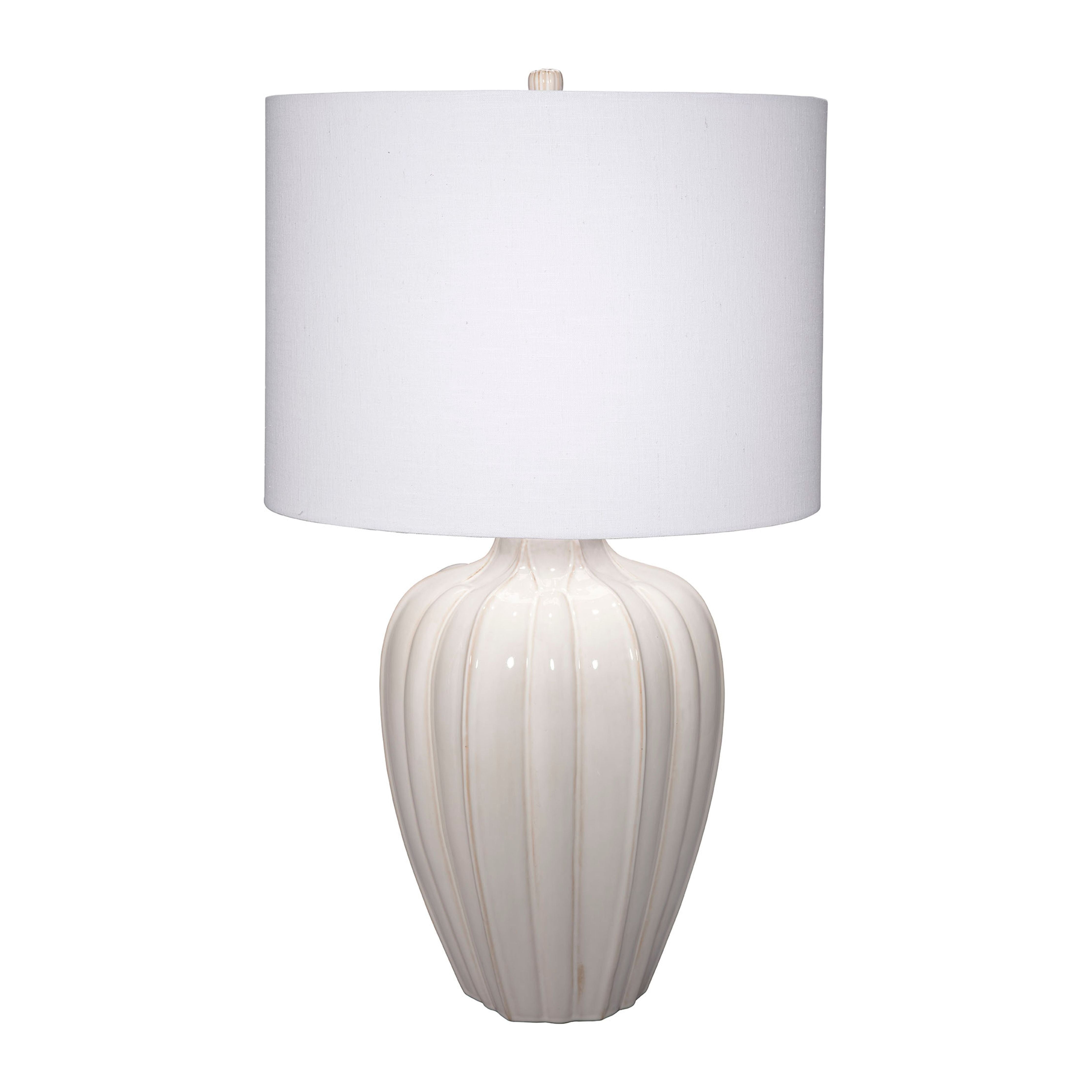 Seraphina Ceramic Table Lamp with Linen Shade by Jamie Young