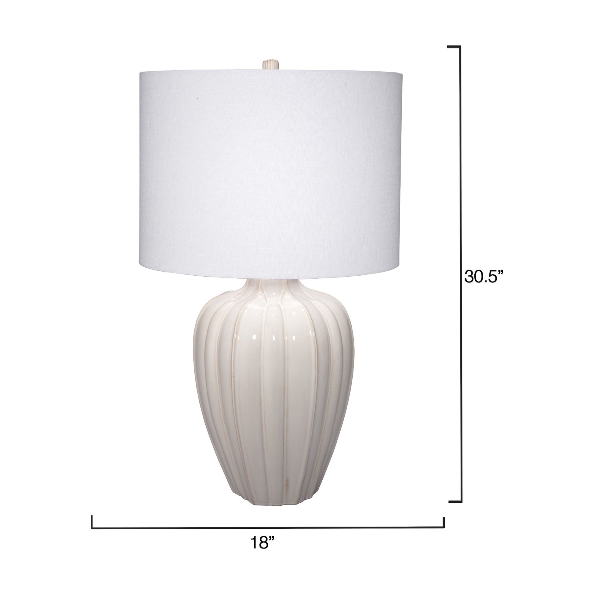 Seraphina Ceramic Table Lamp with Linen Shade by Jamie Young