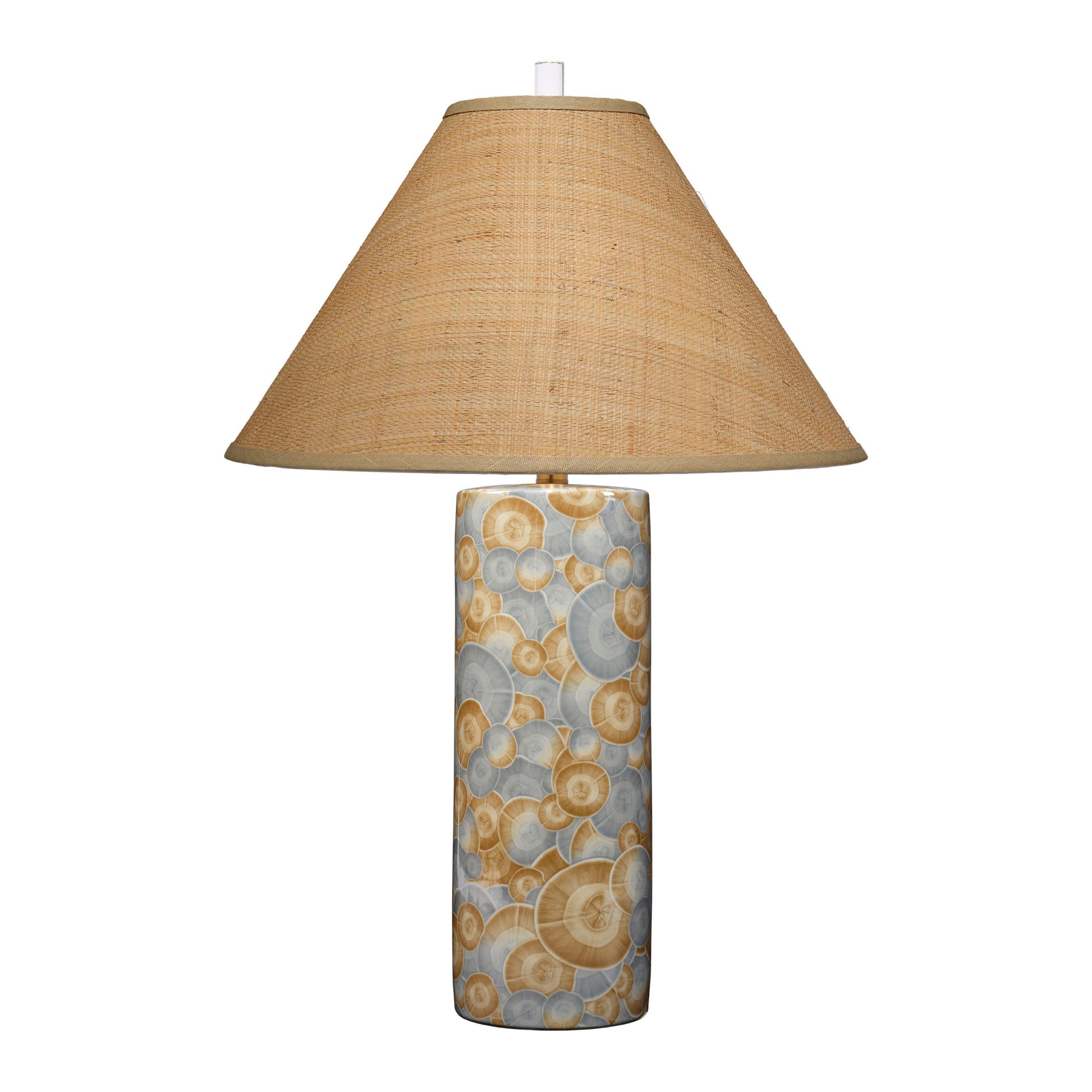 Serene Ceramic Table Lamp with Raffia Shade by Jamie Young