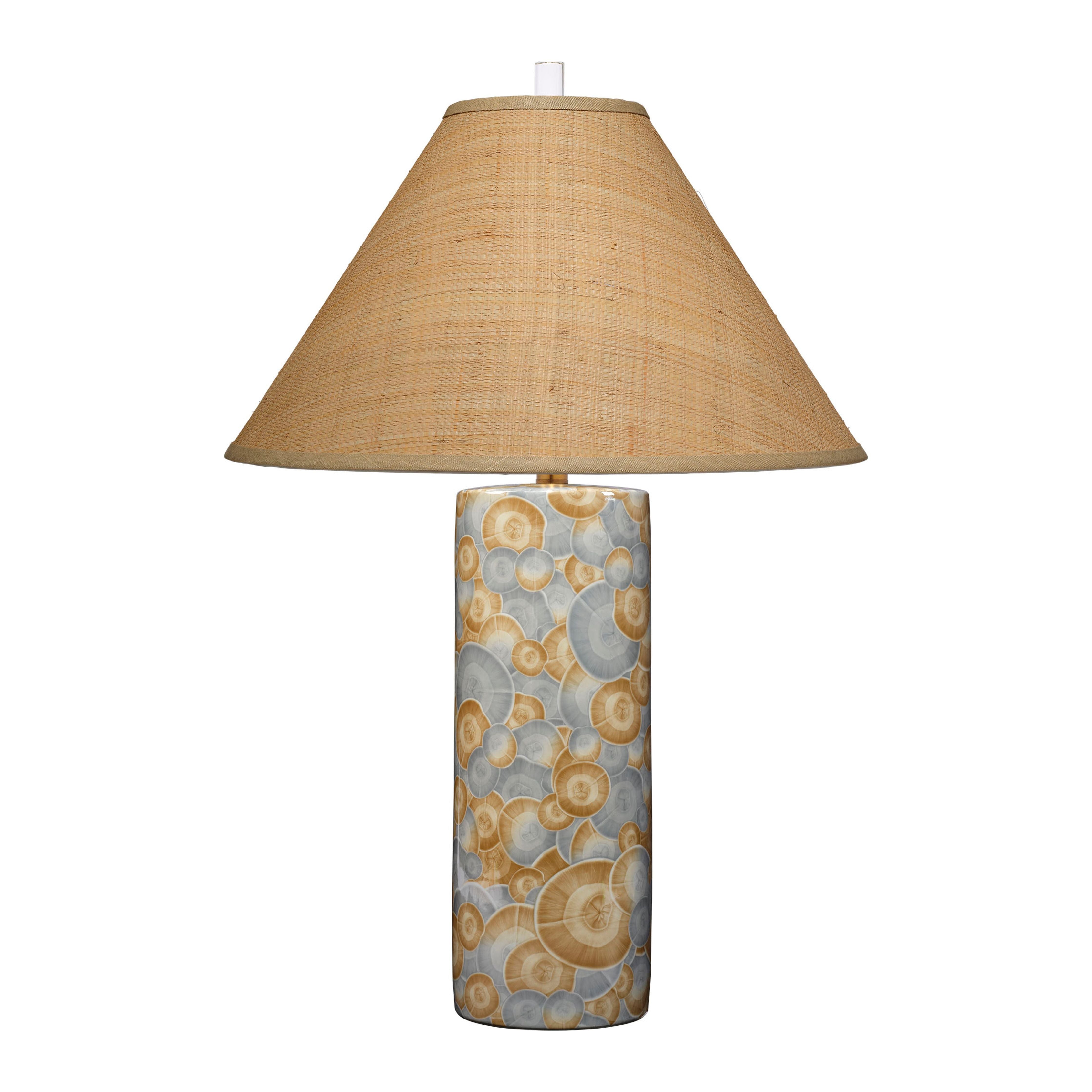Serene Ceramic Table Lamp with Raffia Shade by Jamie Young