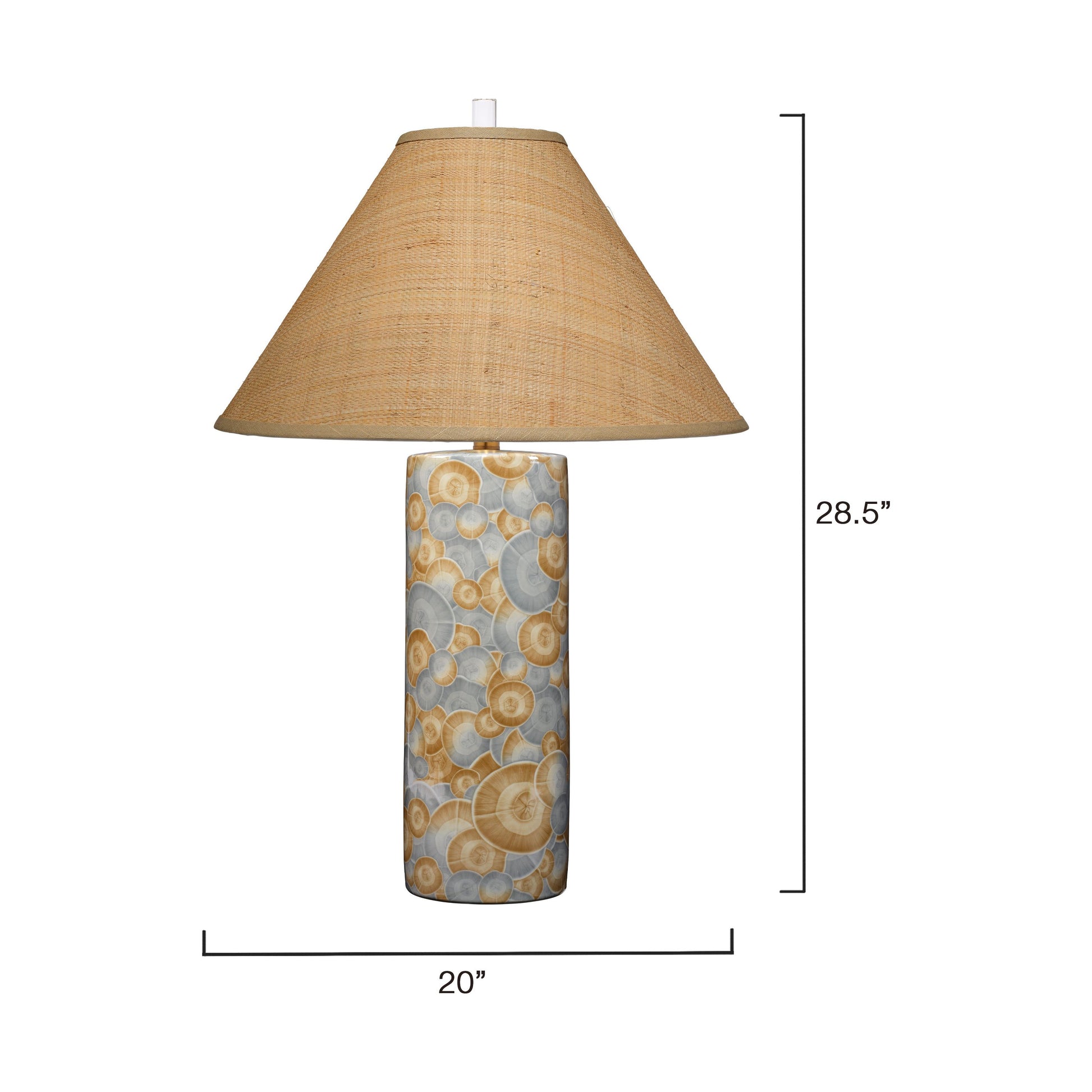 Serene Ceramic Table Lamp with Raffia Shade by Jamie Young