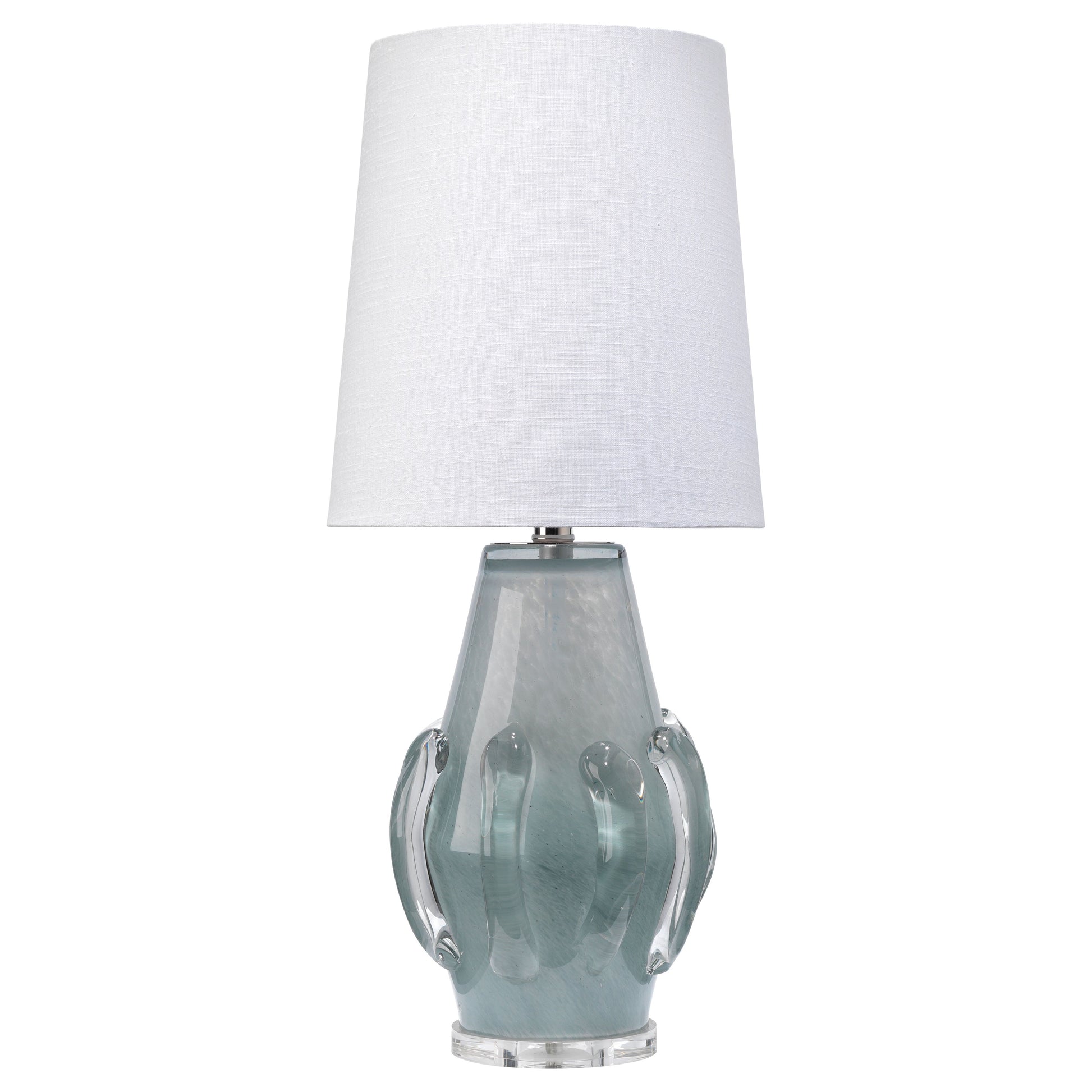Talon Glass Table Lamp with Linen Shade by Jamie Young
