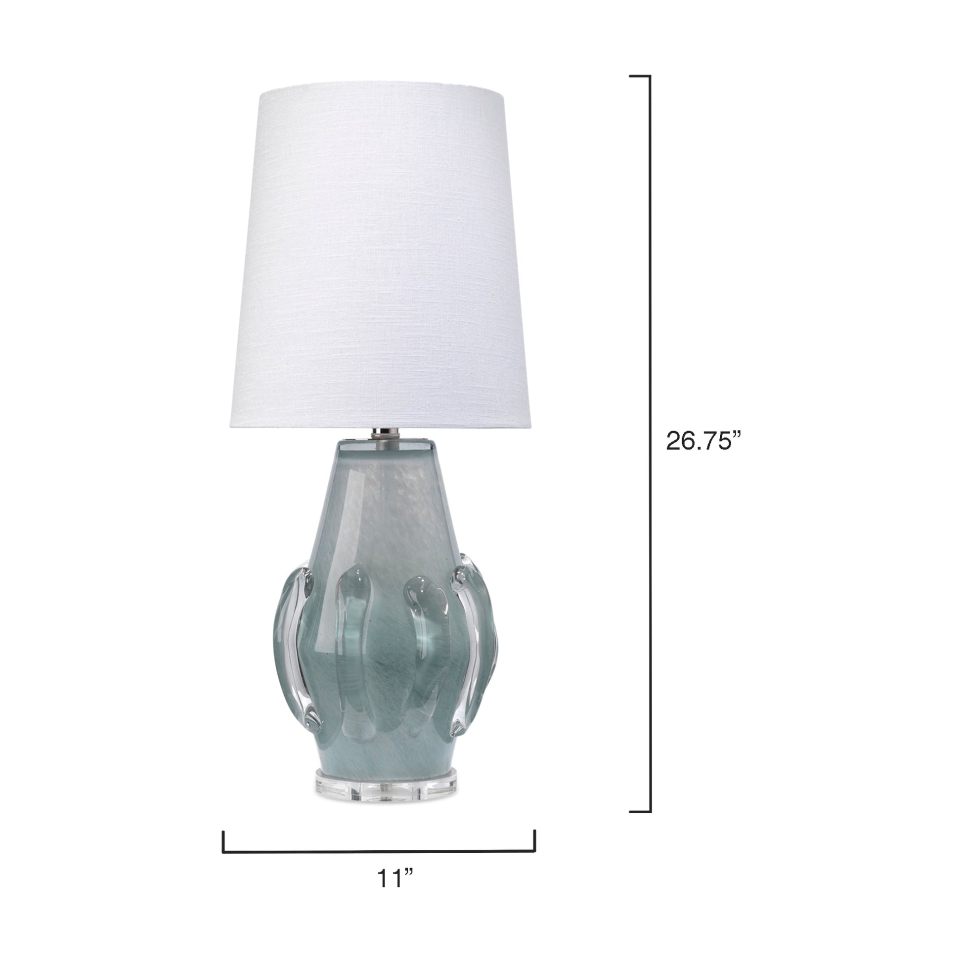 Talon Glass Table Lamp with Linen Shade by Jamie Young