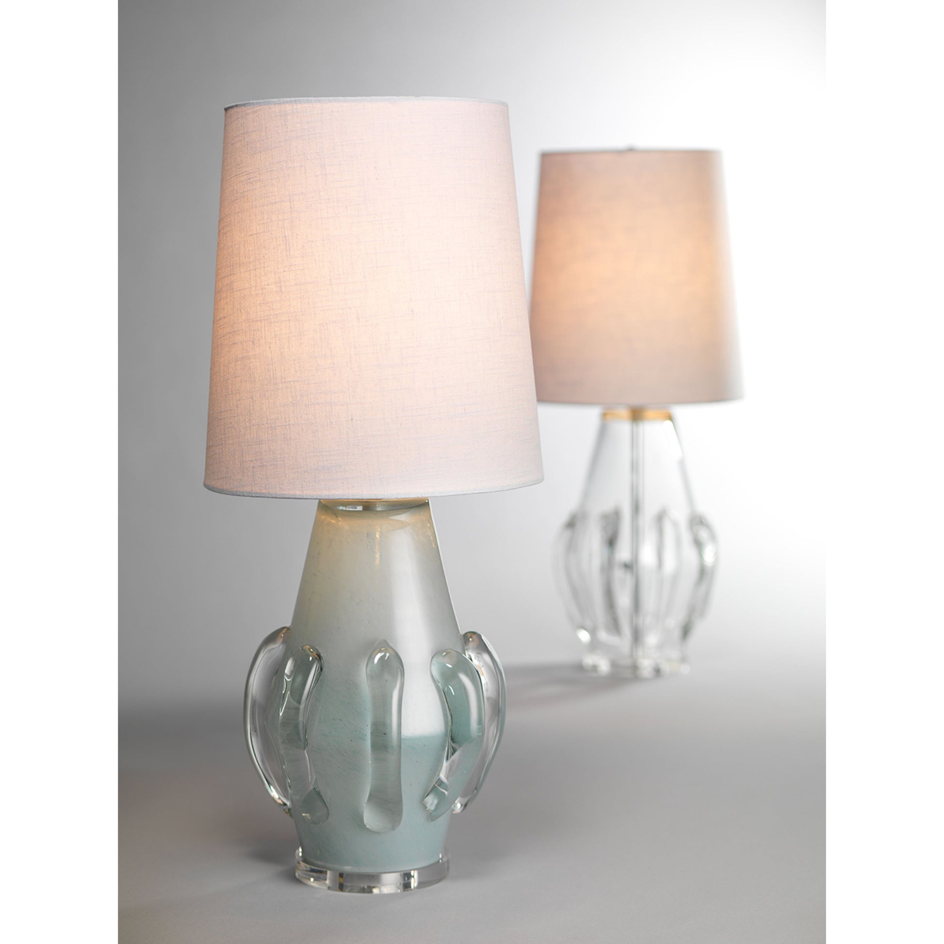Talon Glass Table Lamp with Linen Shade by Jamie Young