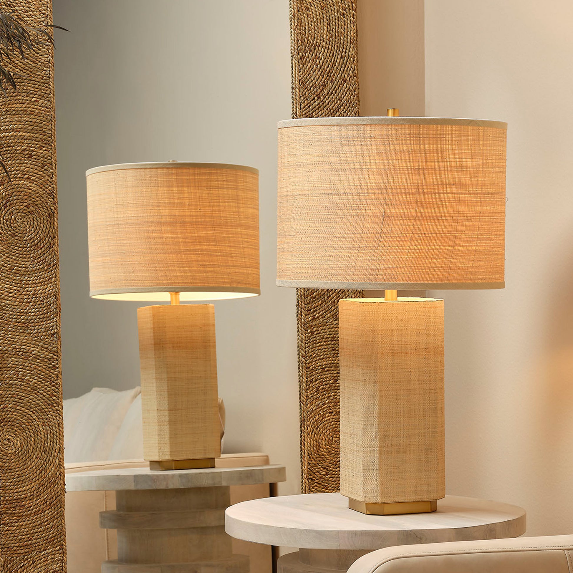 Utopia Raffia Table Lamp with Raffia Shade by Jamie Young