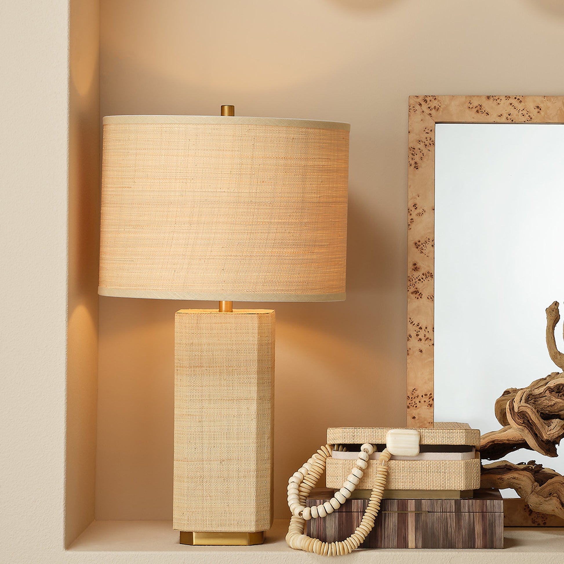 Utopia Raffia Table Lamp with Raffia Shade by Jamie Young