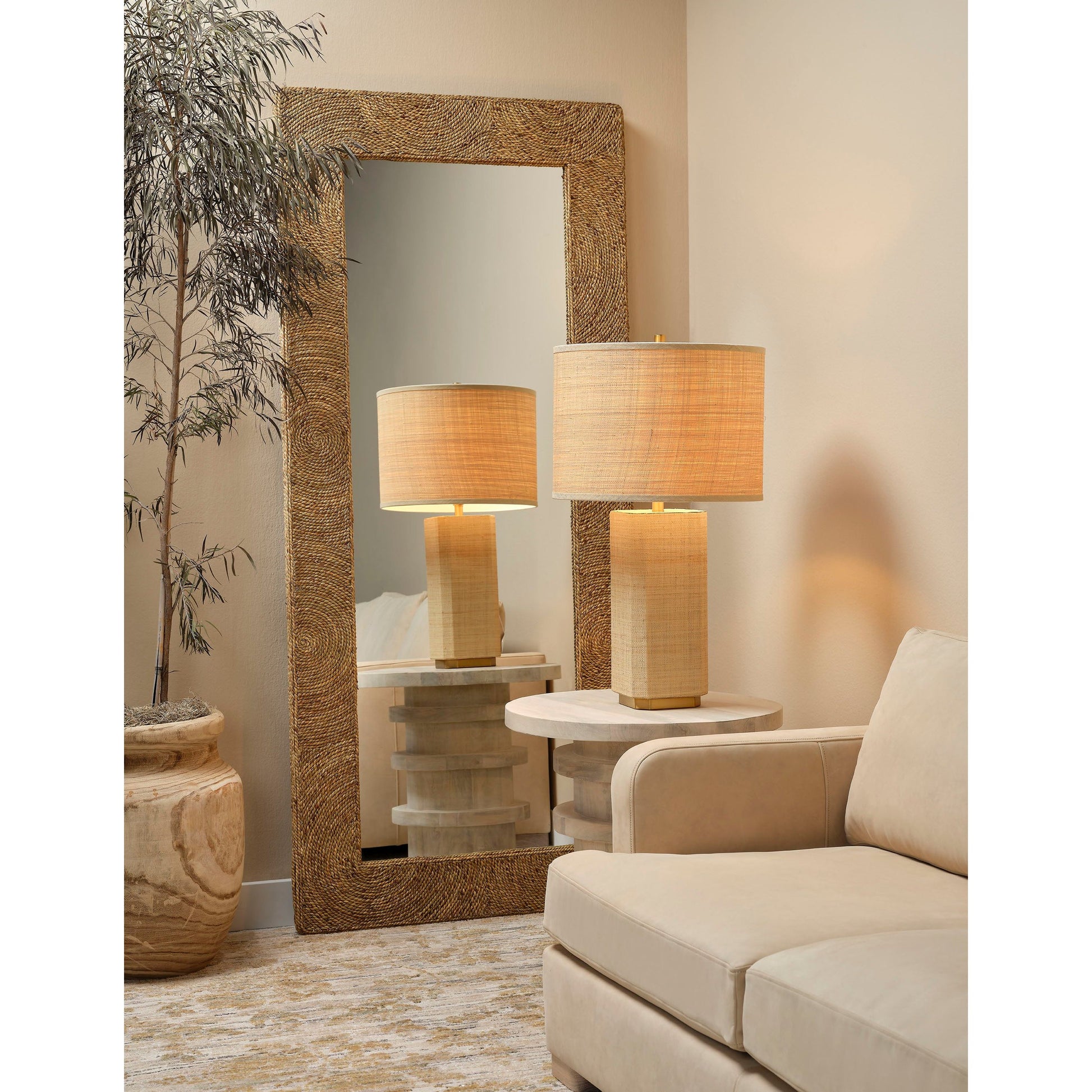 Utopia Raffia Table Lamp with Raffia Shade by Jamie Young