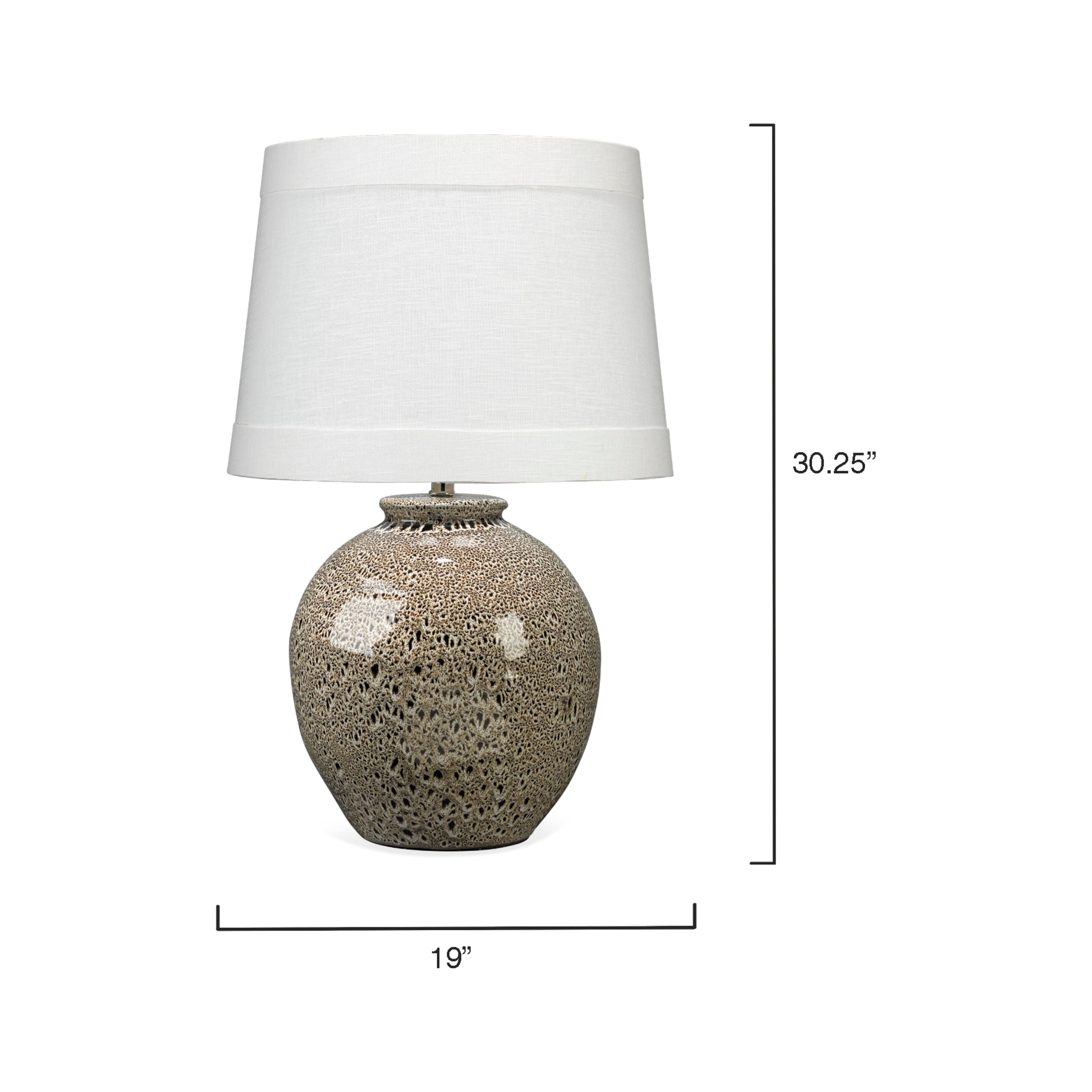 Vagabond Ceramic Table Lamp with Linen Shade by Jamie Young