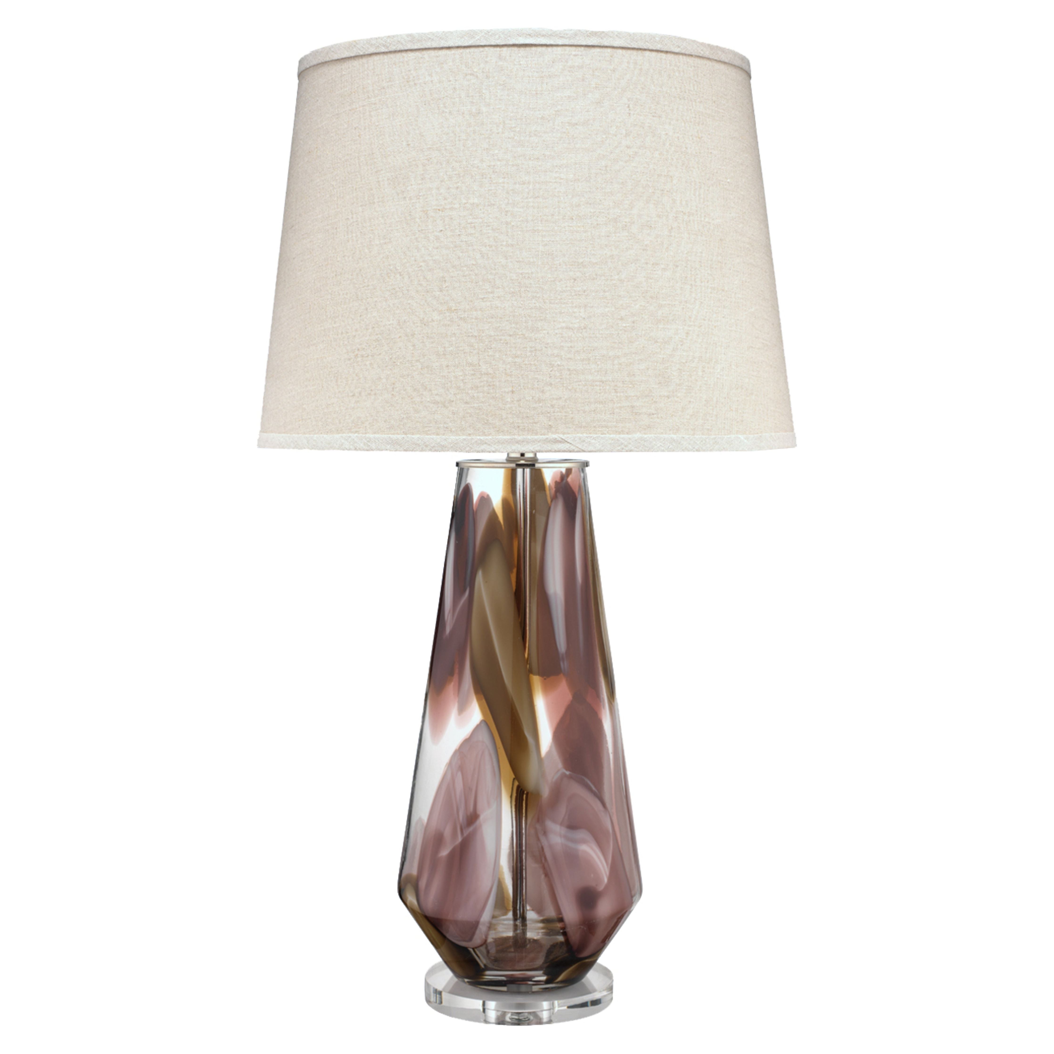 Watercolor Glass Table Lamp with Linen Shade by Jamie Young