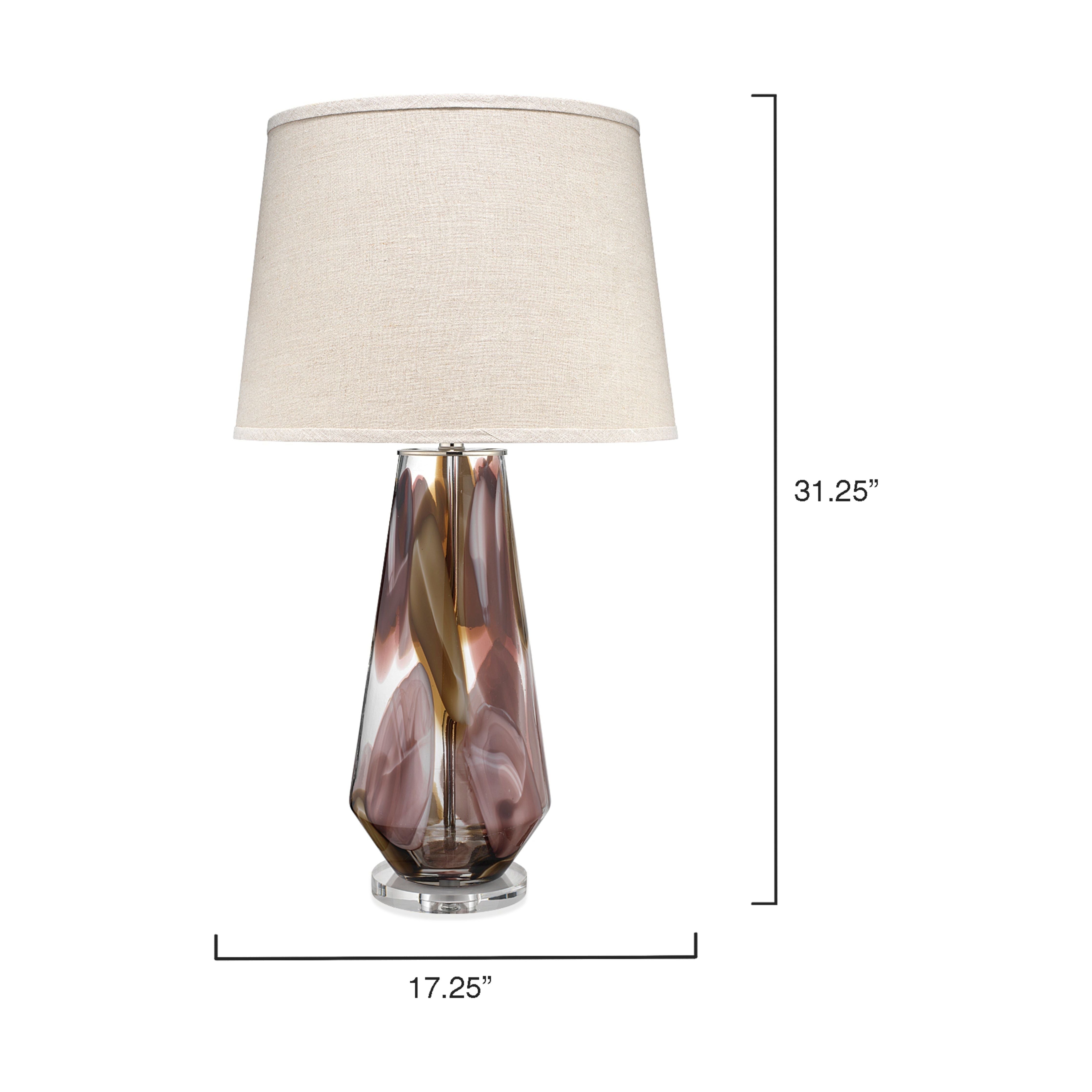 Watercolor Glass Table Lamp with Linen Shade by Jamie Young