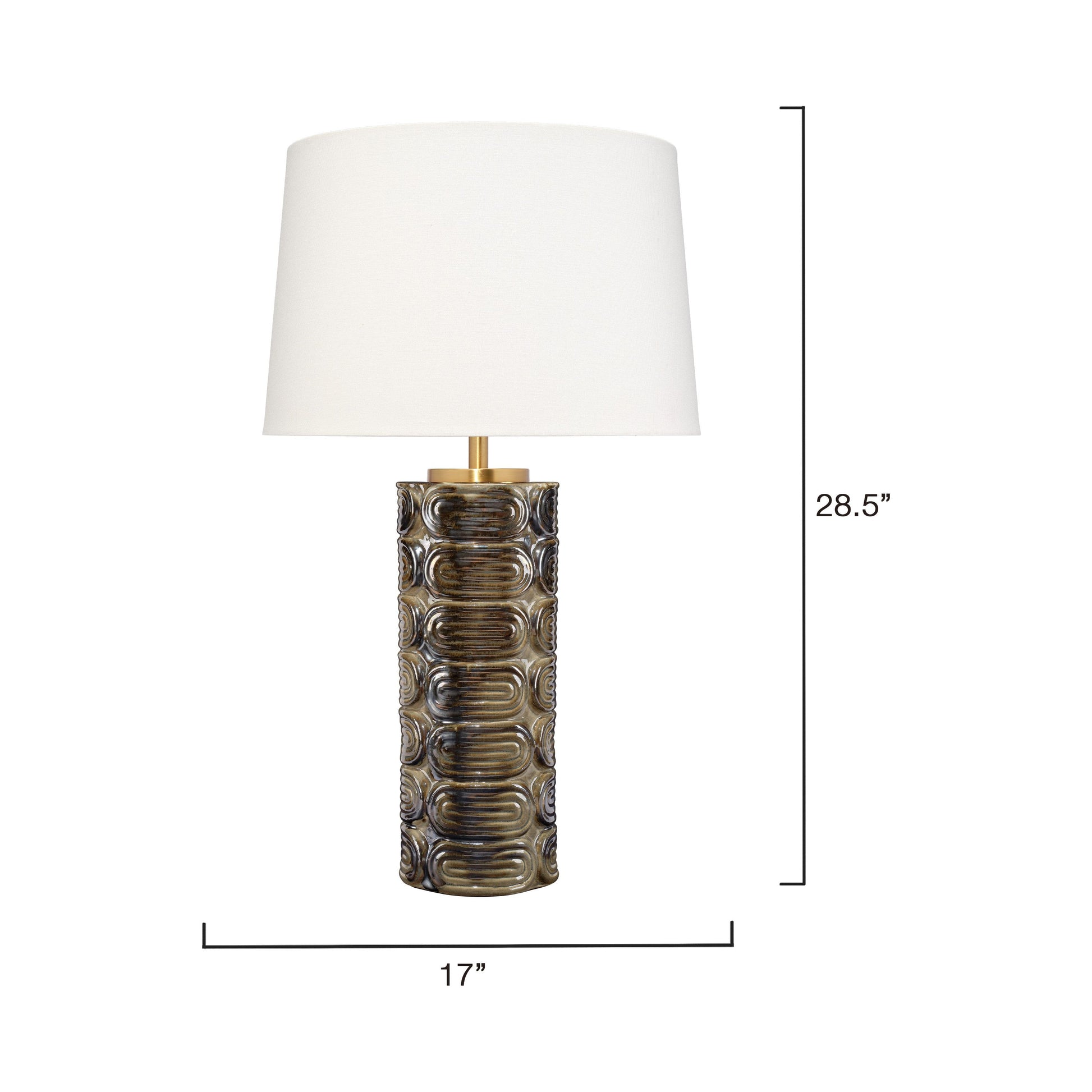 Wright Ceramic Table Lamp with Linen Shade by Jamie Young